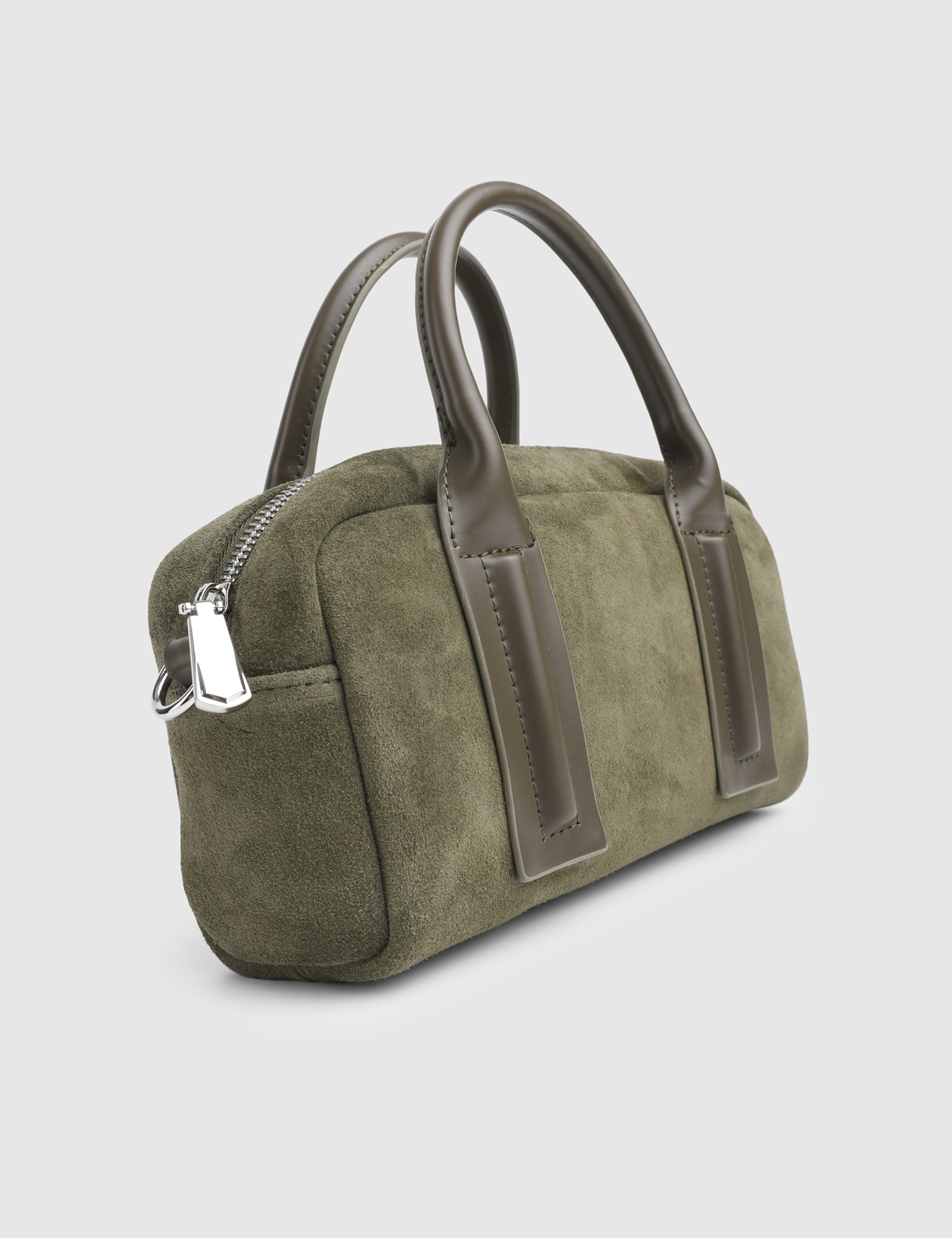 Nelin Khaki Suede Women's Handbag