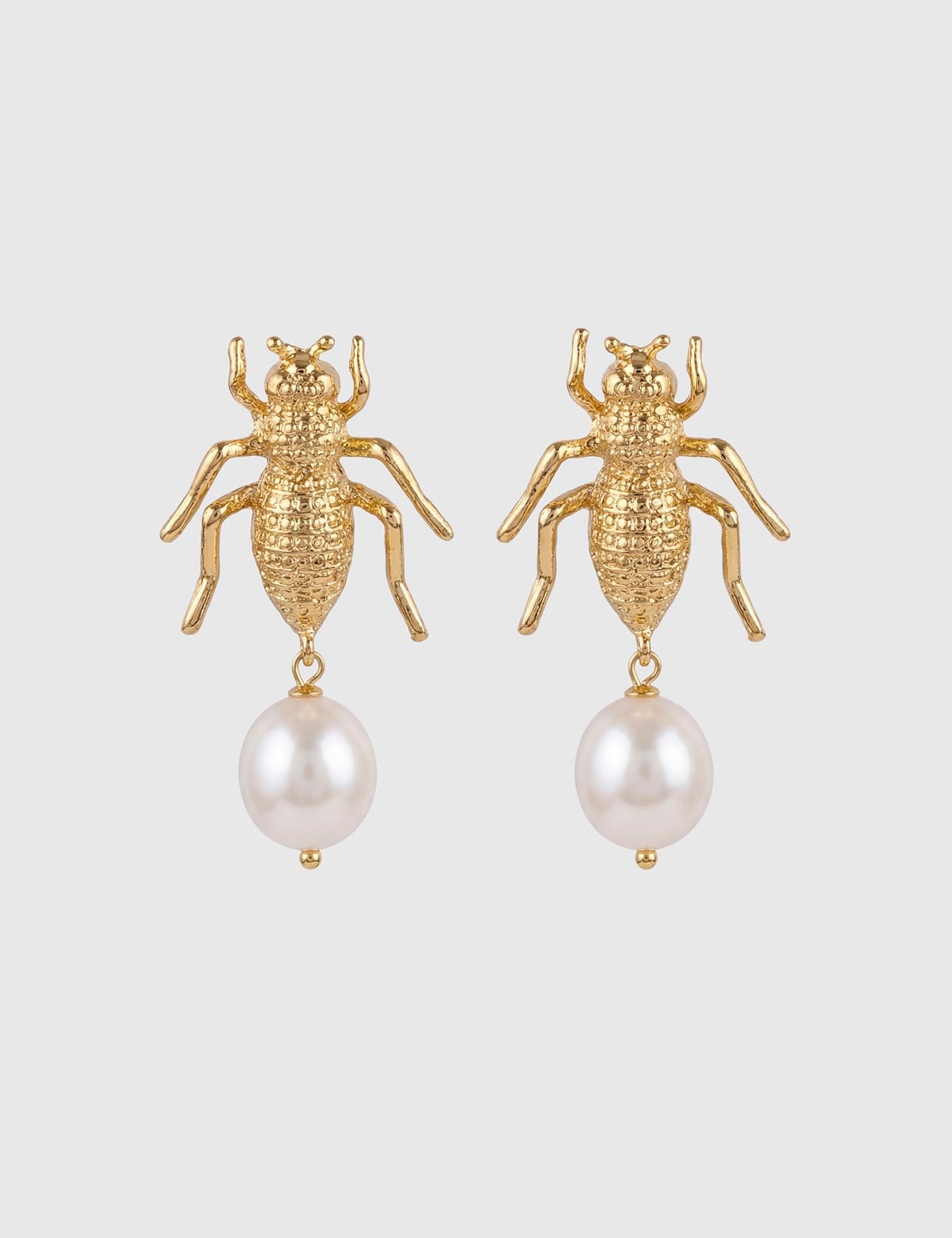 Nelya Gold Women's Earrings with White Stones