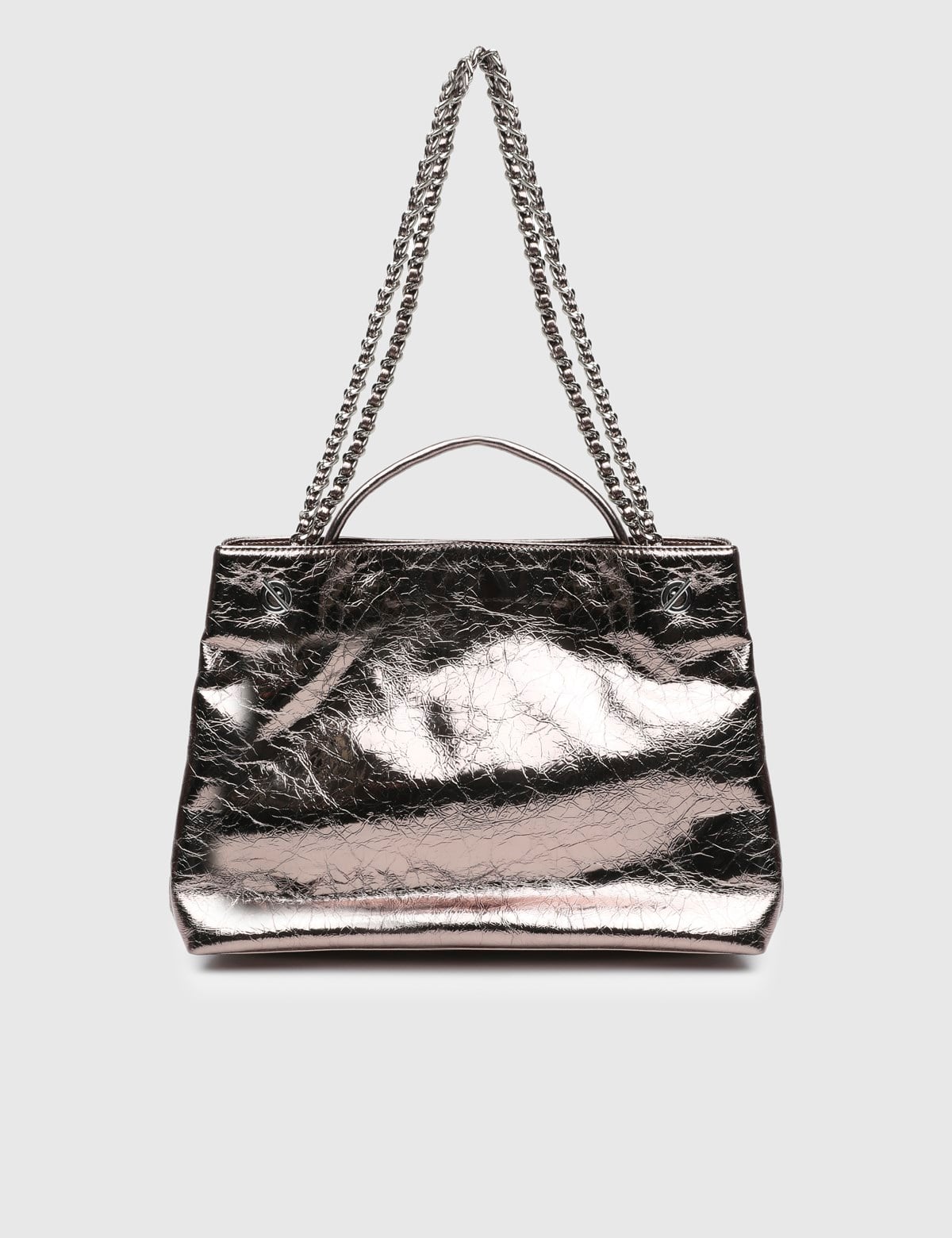 Nerissa Platinum Leather Women's Handbag