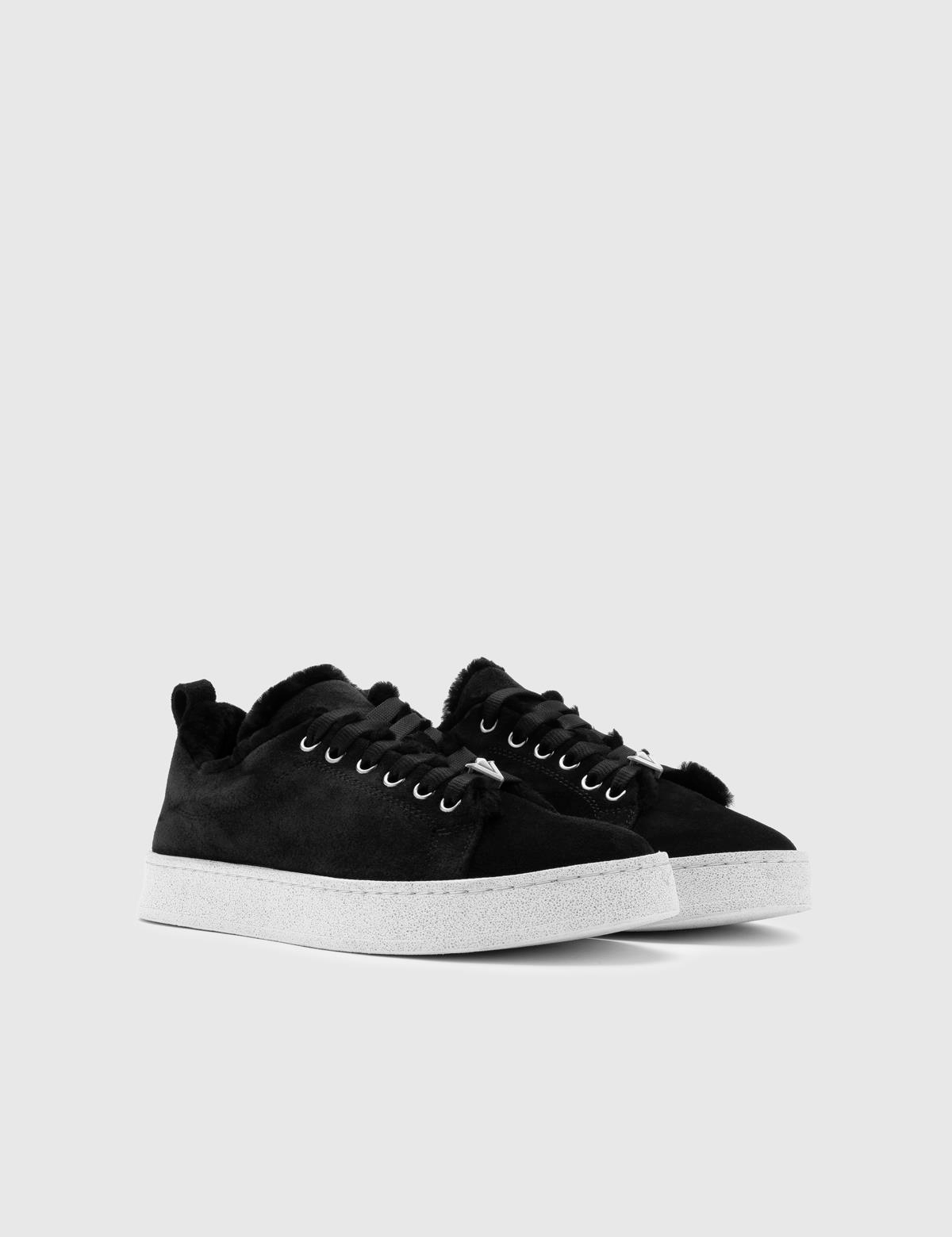 Öda Black Suede Leather Women's Sneaker