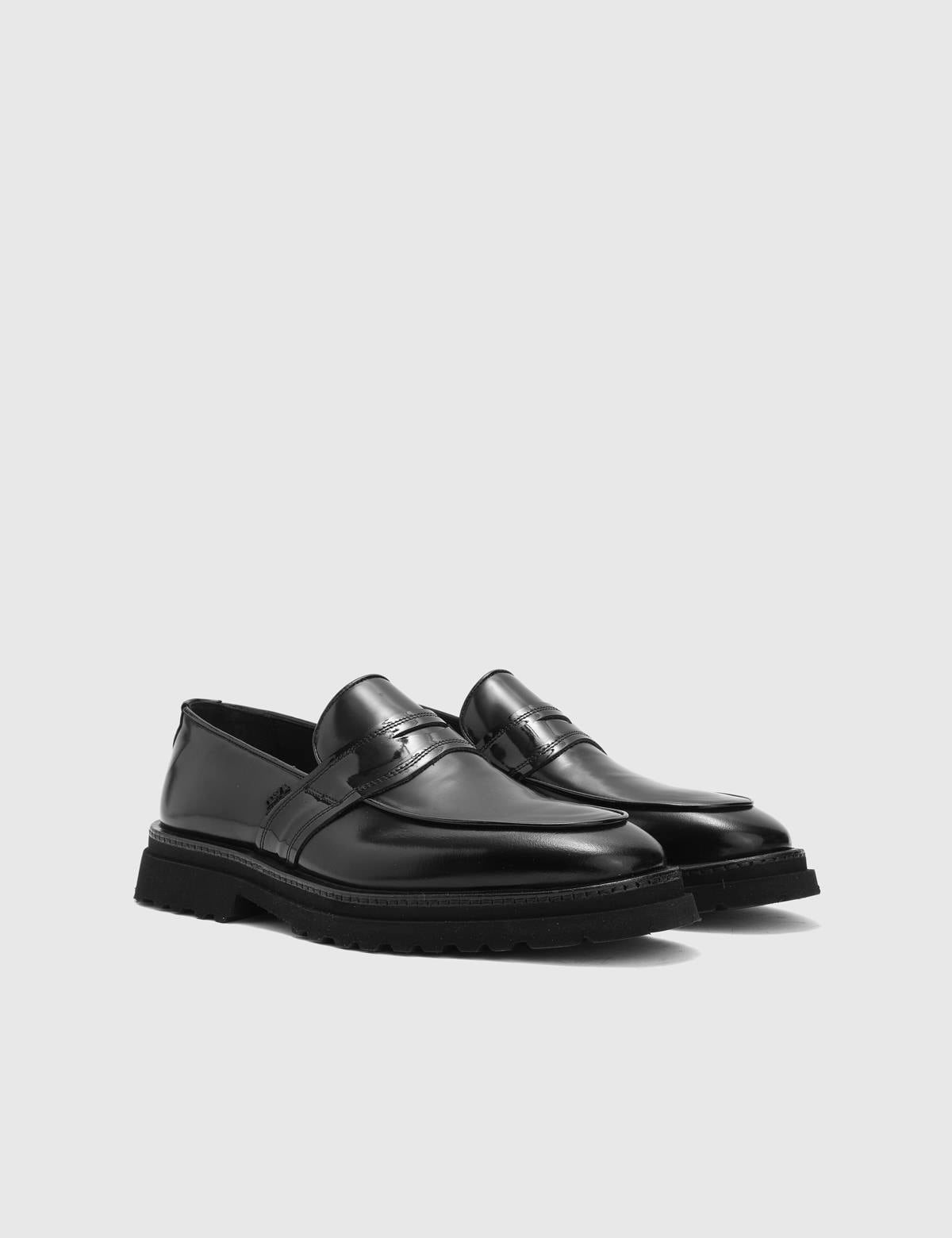 Olsıe Black Florentic Leather Men's Loafer
