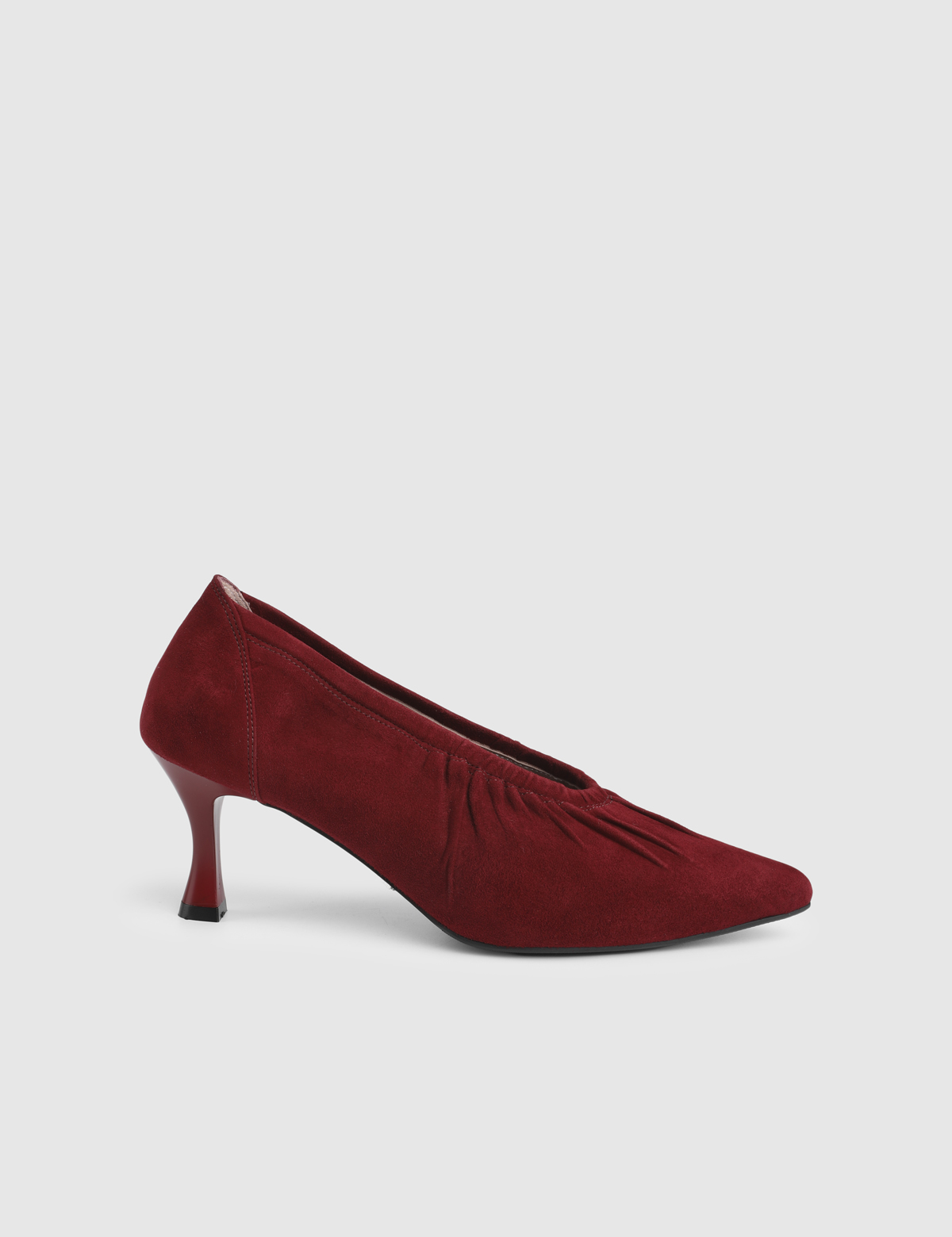 Osnel Burgundy Suede Leather Women's Pump