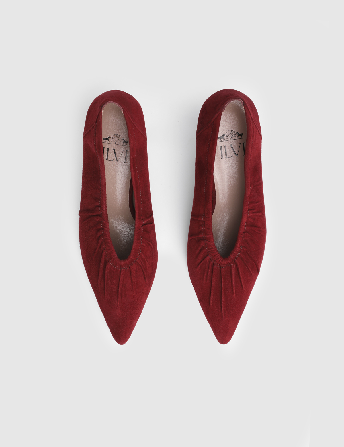 Osnel Burgundy Suede Leather Women's Pump
