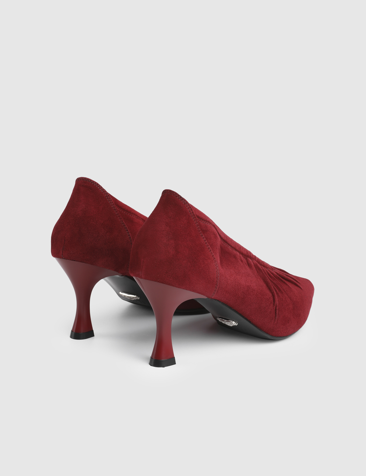 Osnel Burgundy Suede Leather Women's Pump