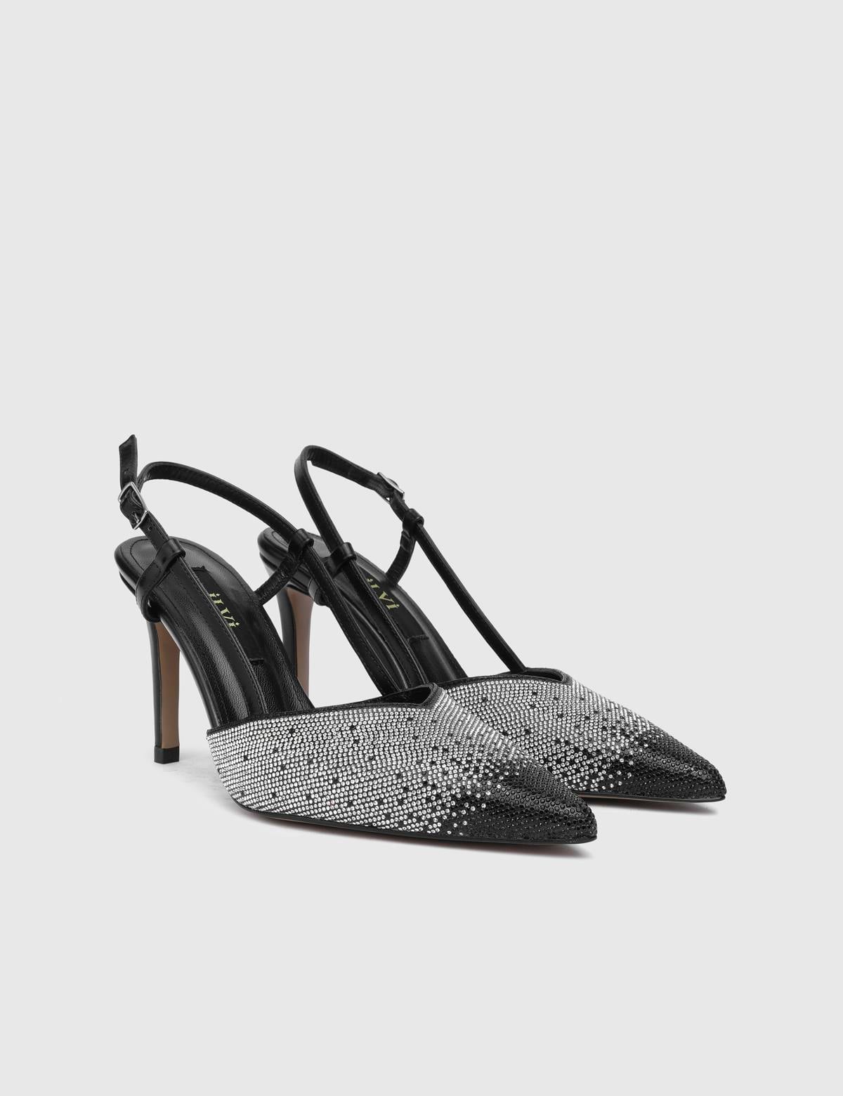 Peric Black Leather Women's Sandal