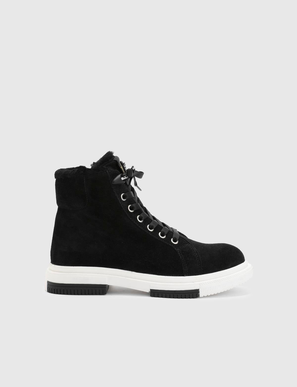 Pienza Black Suede Leather Women's Boot