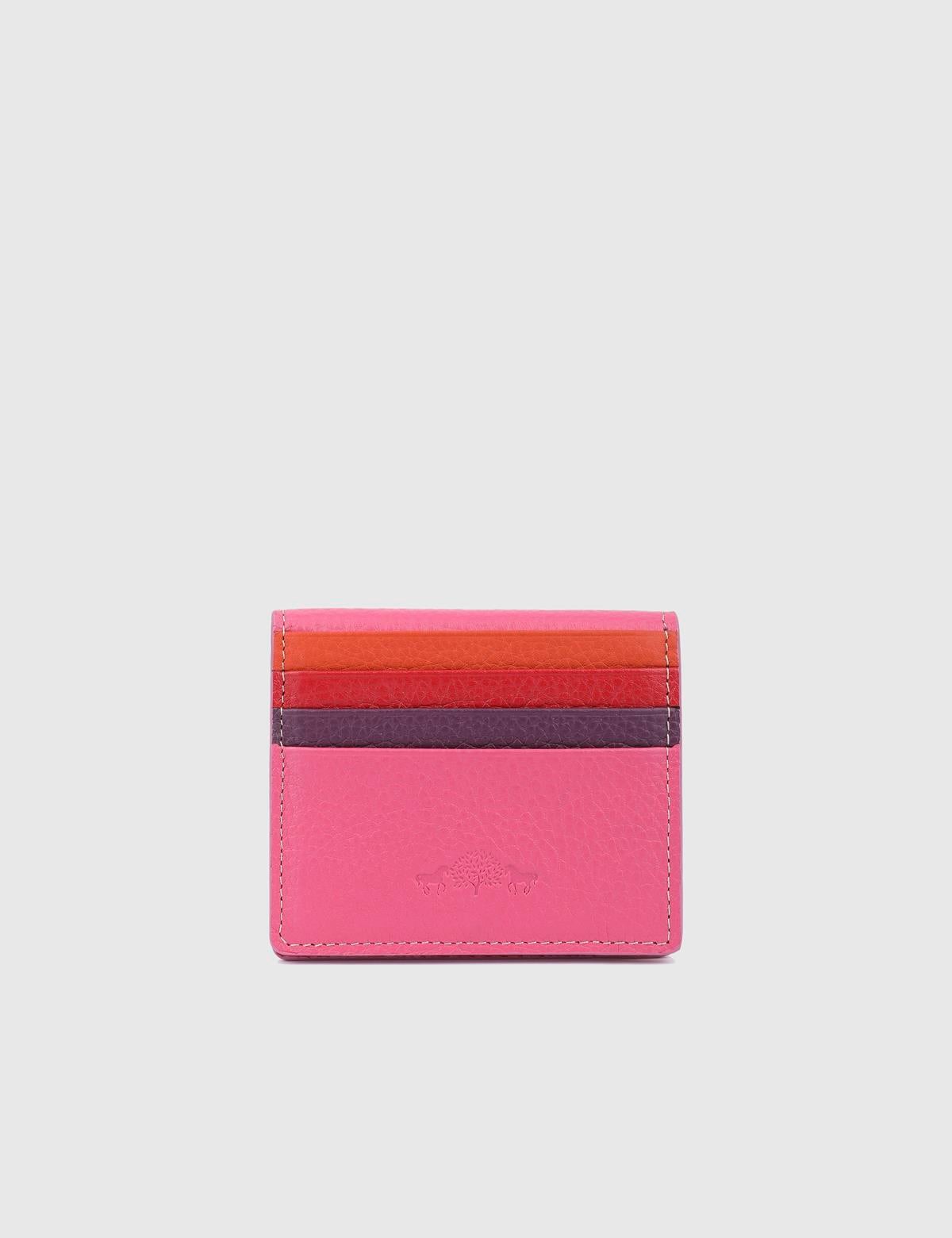 Piura Hakiki Deri Pembe Unisex Kartlık