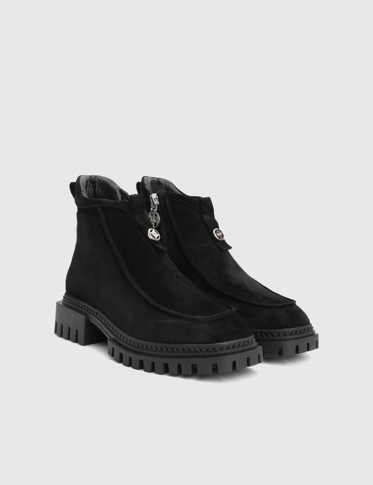 Poke Black Suede Leather Women's Boot