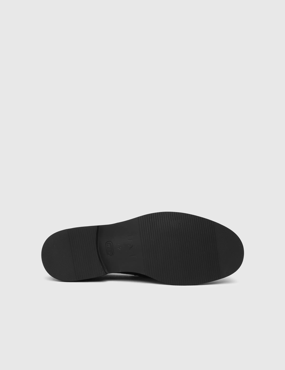 Polten Black Leather Men's Classic Shoe