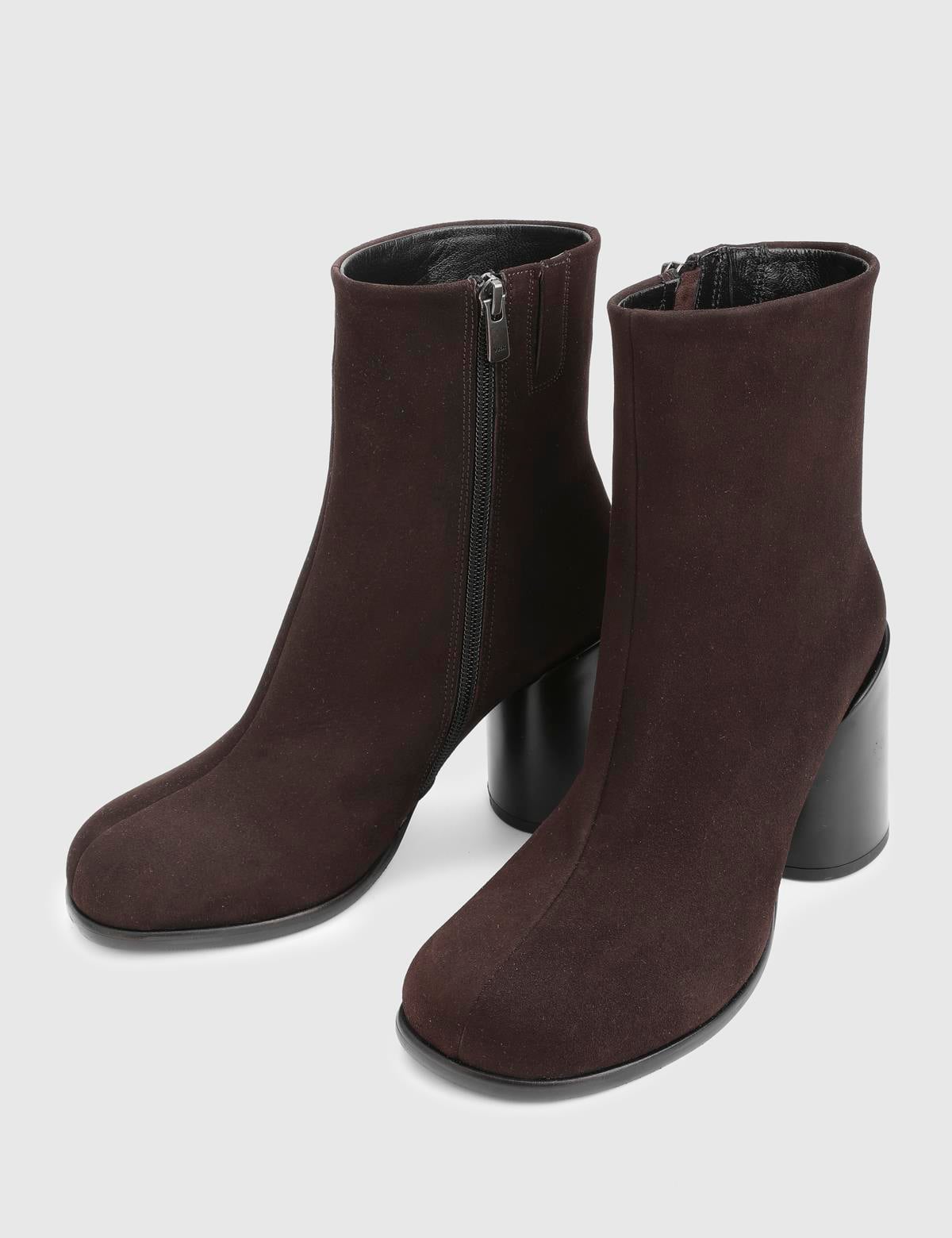 Rabit Brown Suede Leather Women's Heeled Boot