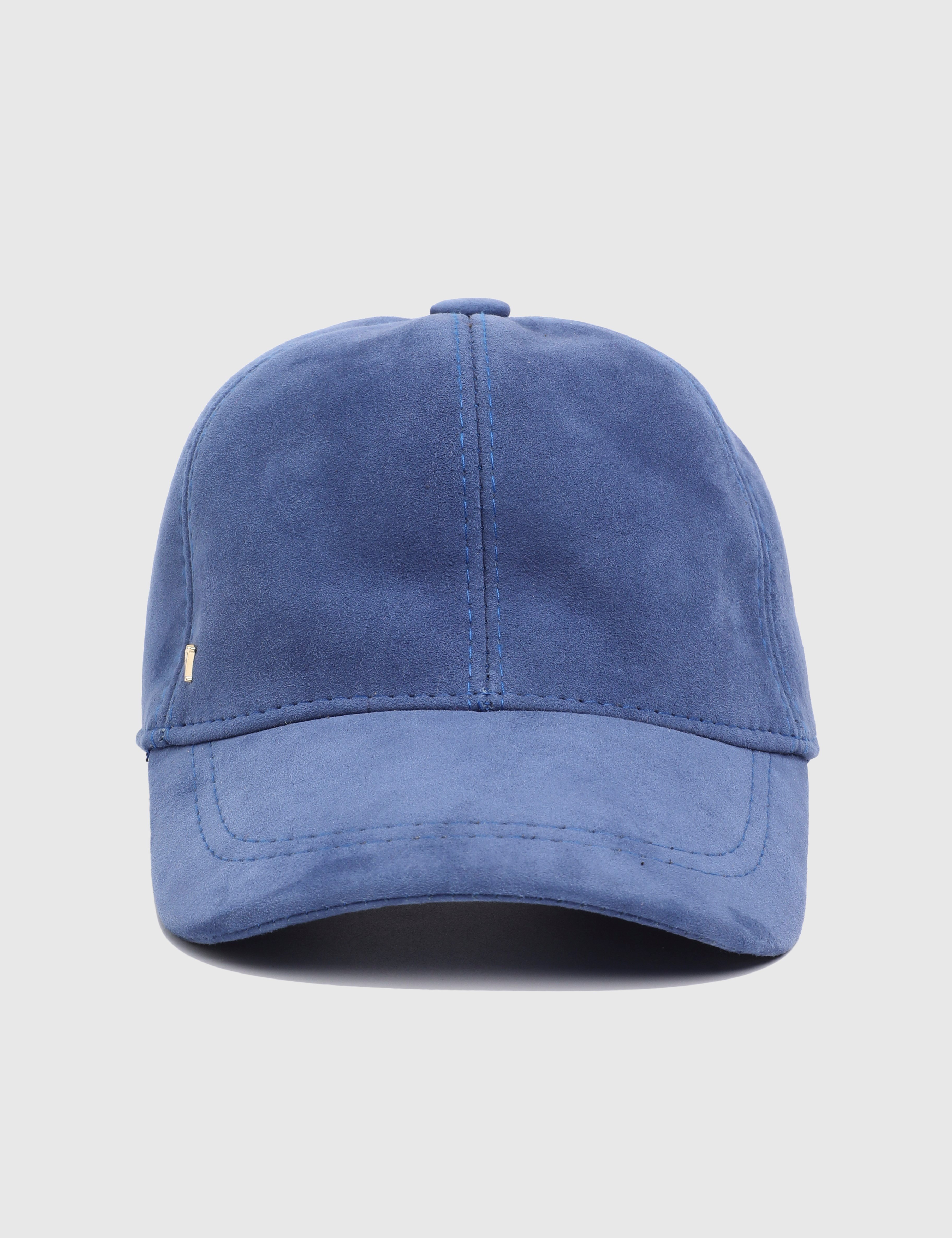 Ravia Blue Unisex Suede Leather Cap