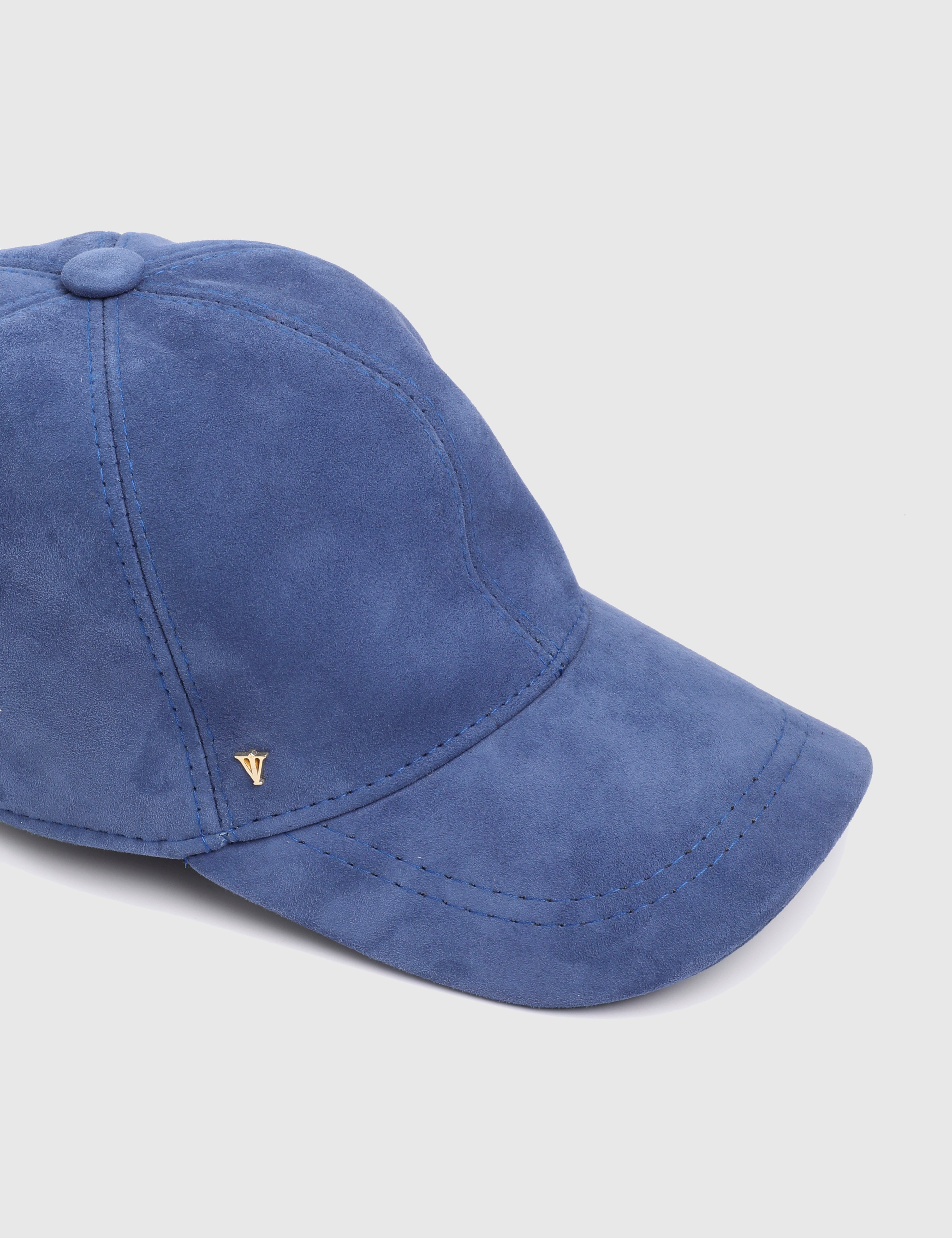 Ravia Blue Unisex Suede Leather Cap