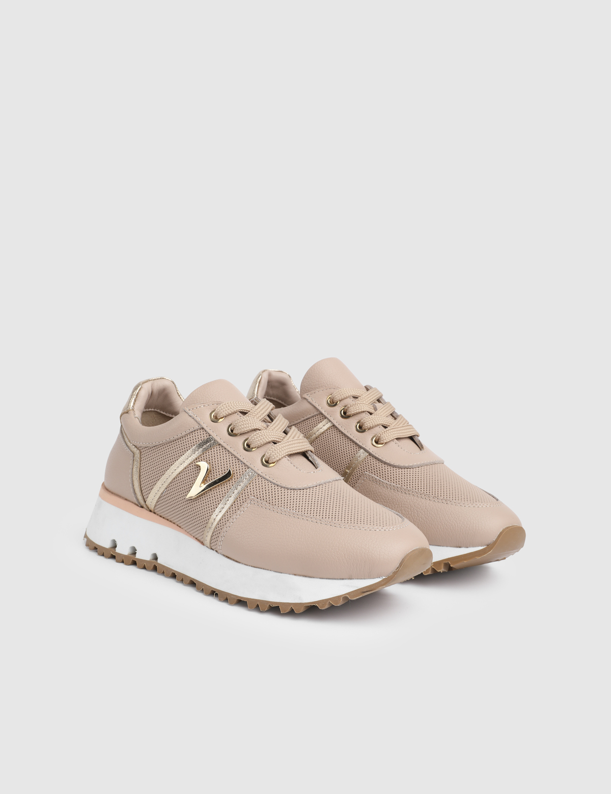 Rielle Beige Leather Women's Sneaker