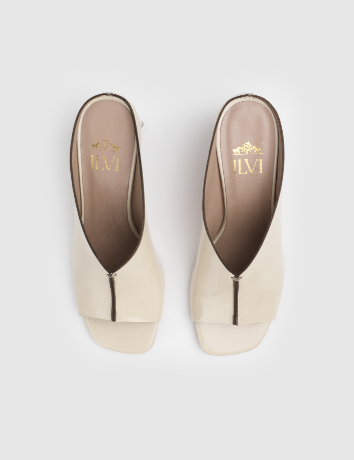 Riora Cream Patent Leather Women's Heeled Slide