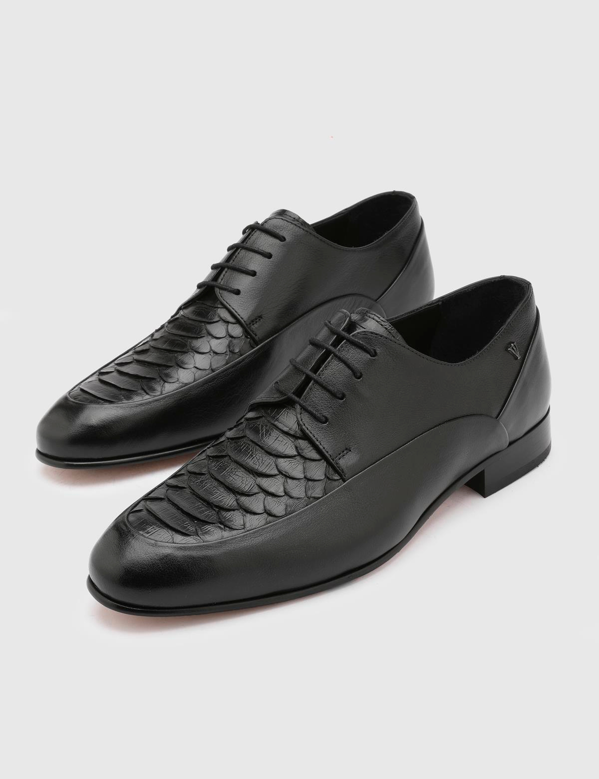 Roan Black Snake Leather Men's Classic Shoe