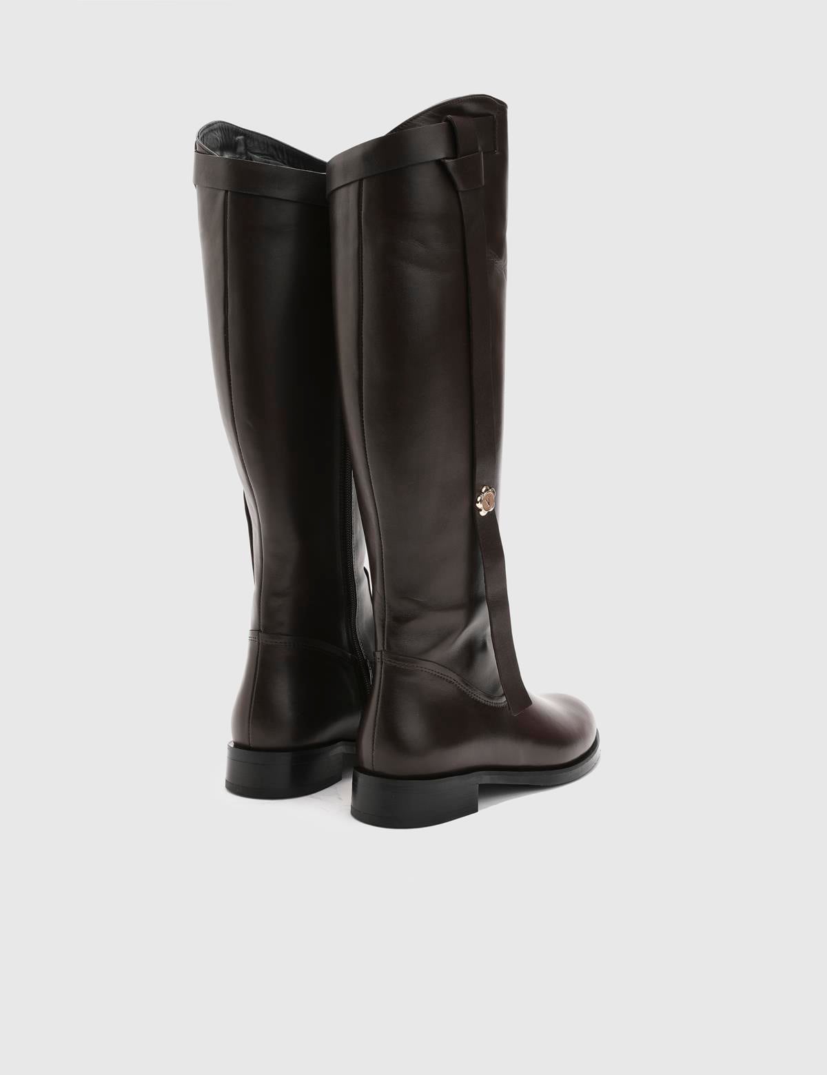 Rosenby Brown Leather Women's High Boot