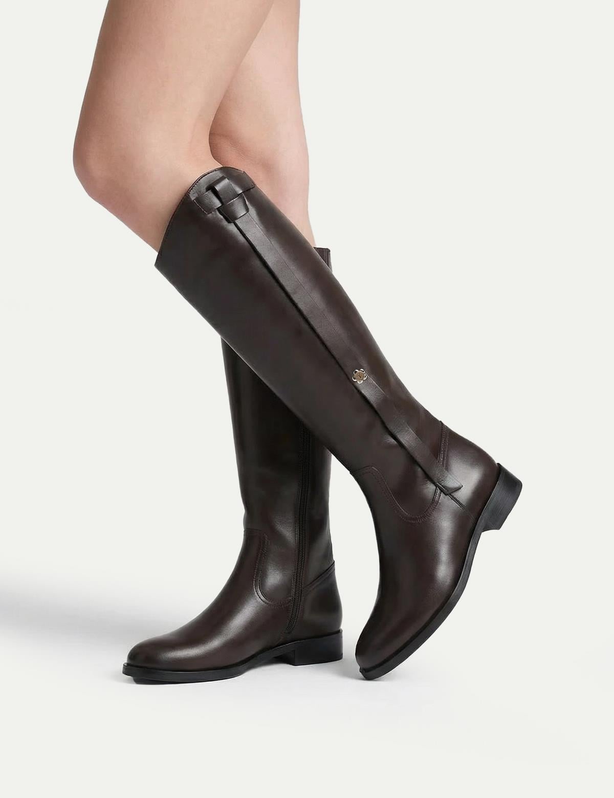 Rosenby Brown Leather Women's High Boot