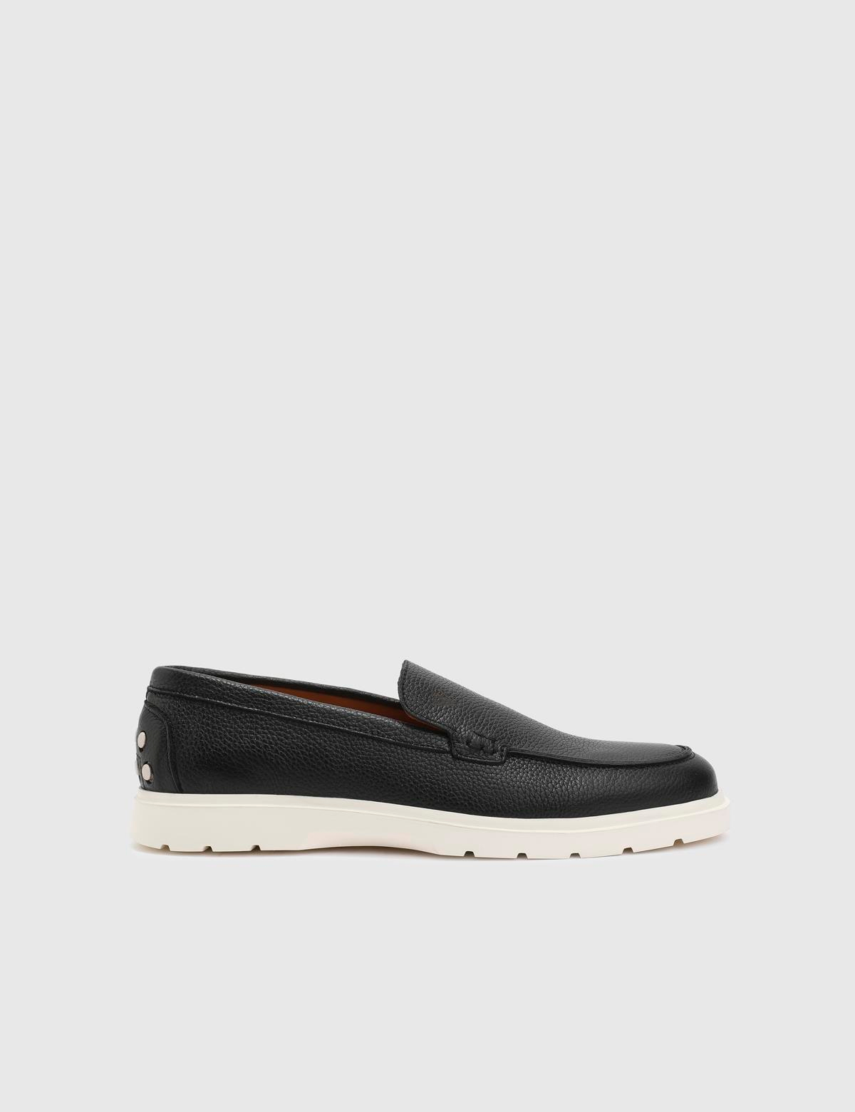 Roy Black Deer Leather Men's Loafer