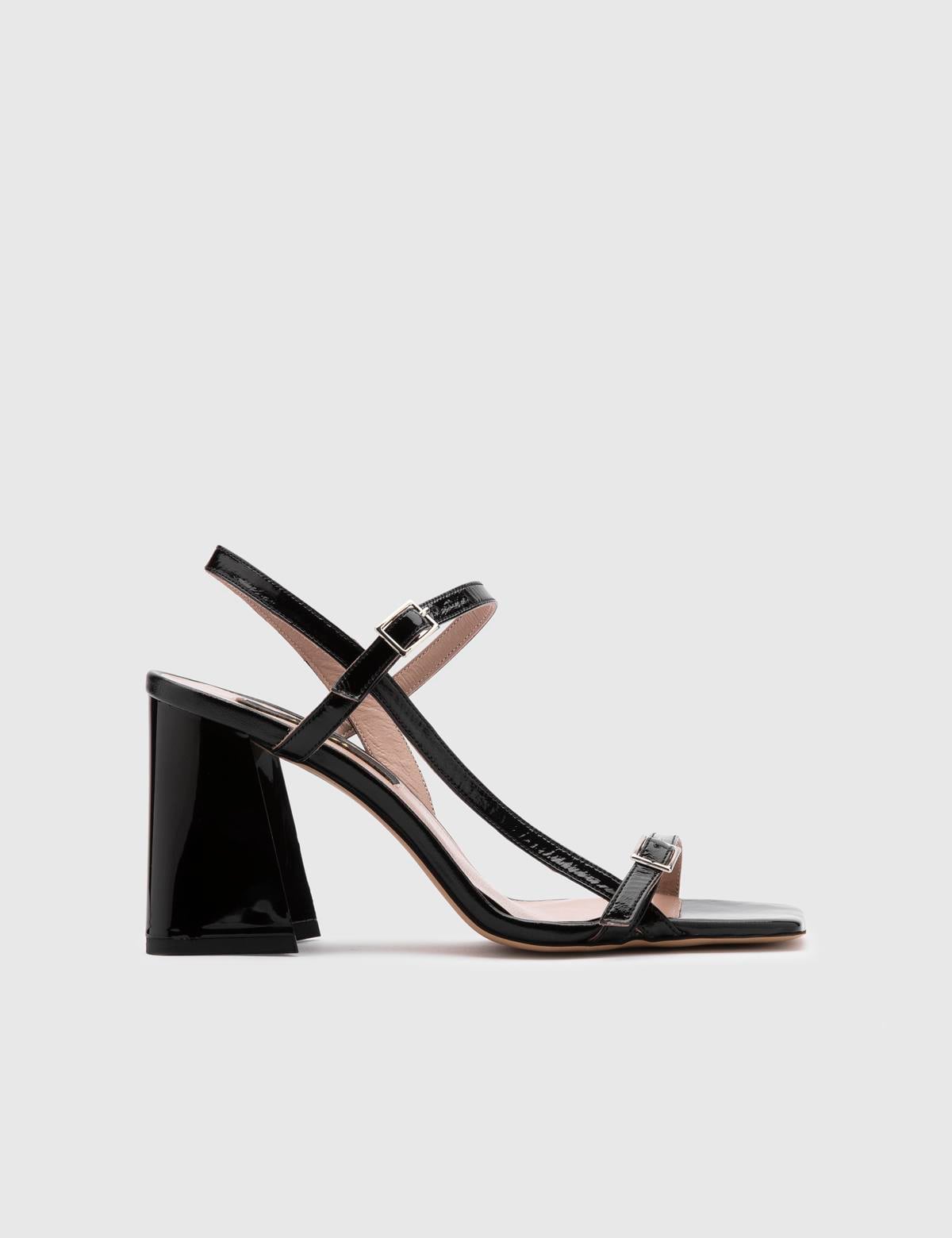 Sakari Black Patent Leather Women's Heeled Sandal