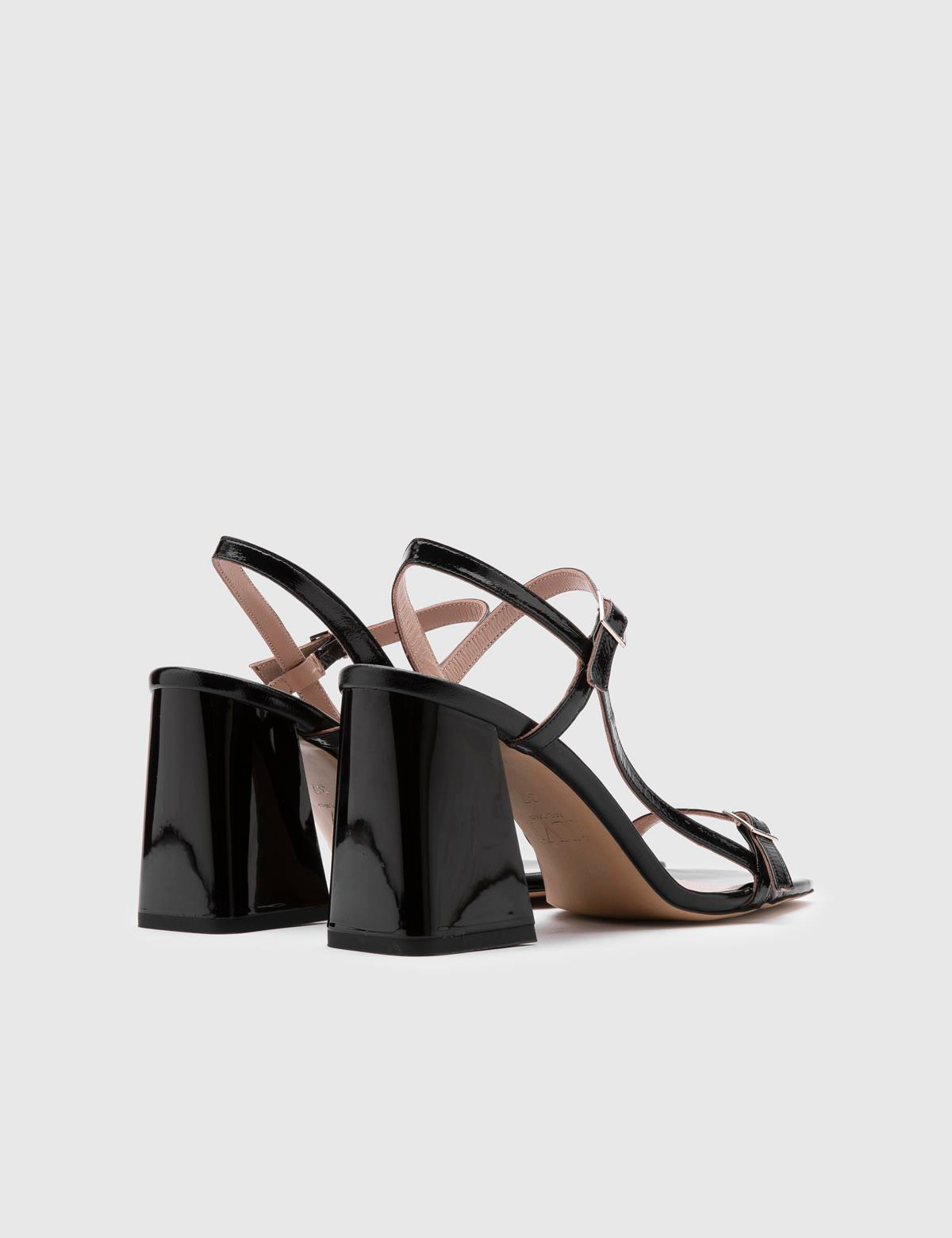 Sakari Black Patent Leather Women's Heeled Sandal