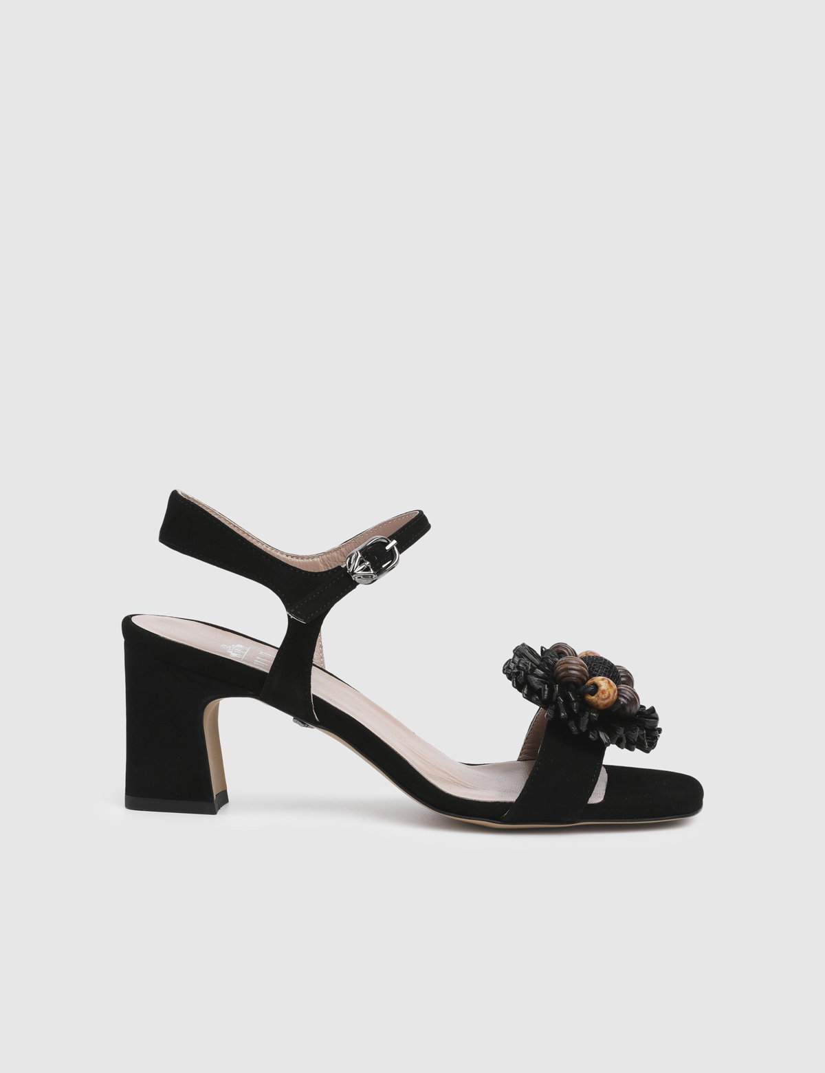 Selya Black Suede Leather Women's Sandal