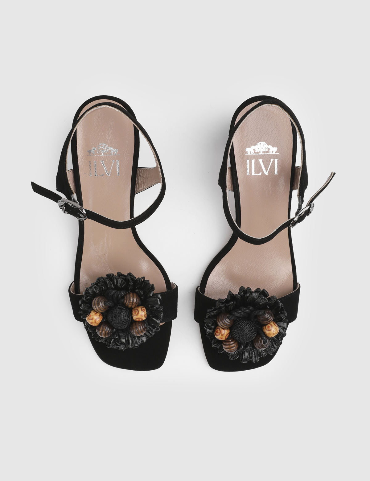 Selya Black Suede Leather Women's Sandal
