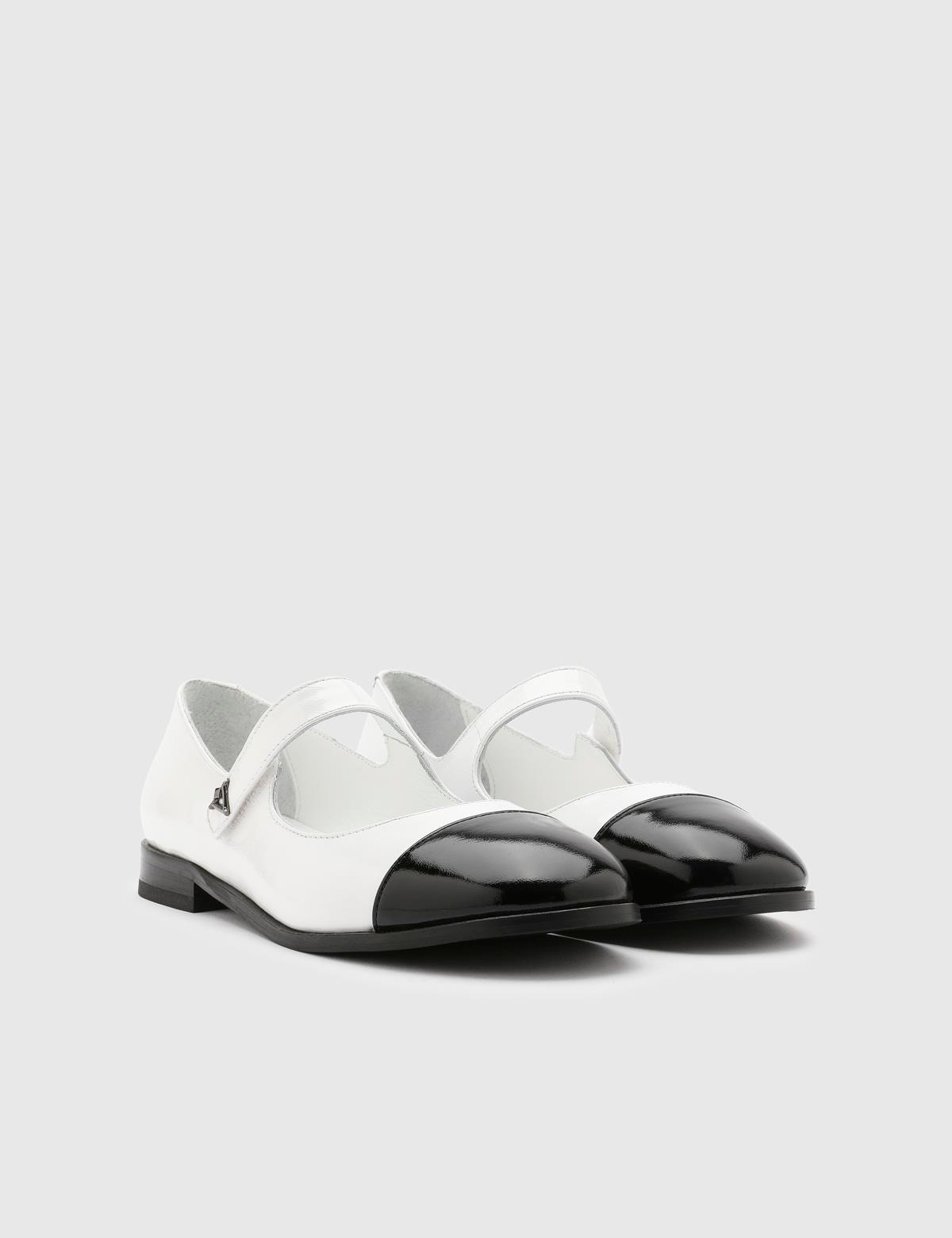 Shay White Patent Leather Women's Ballerina
