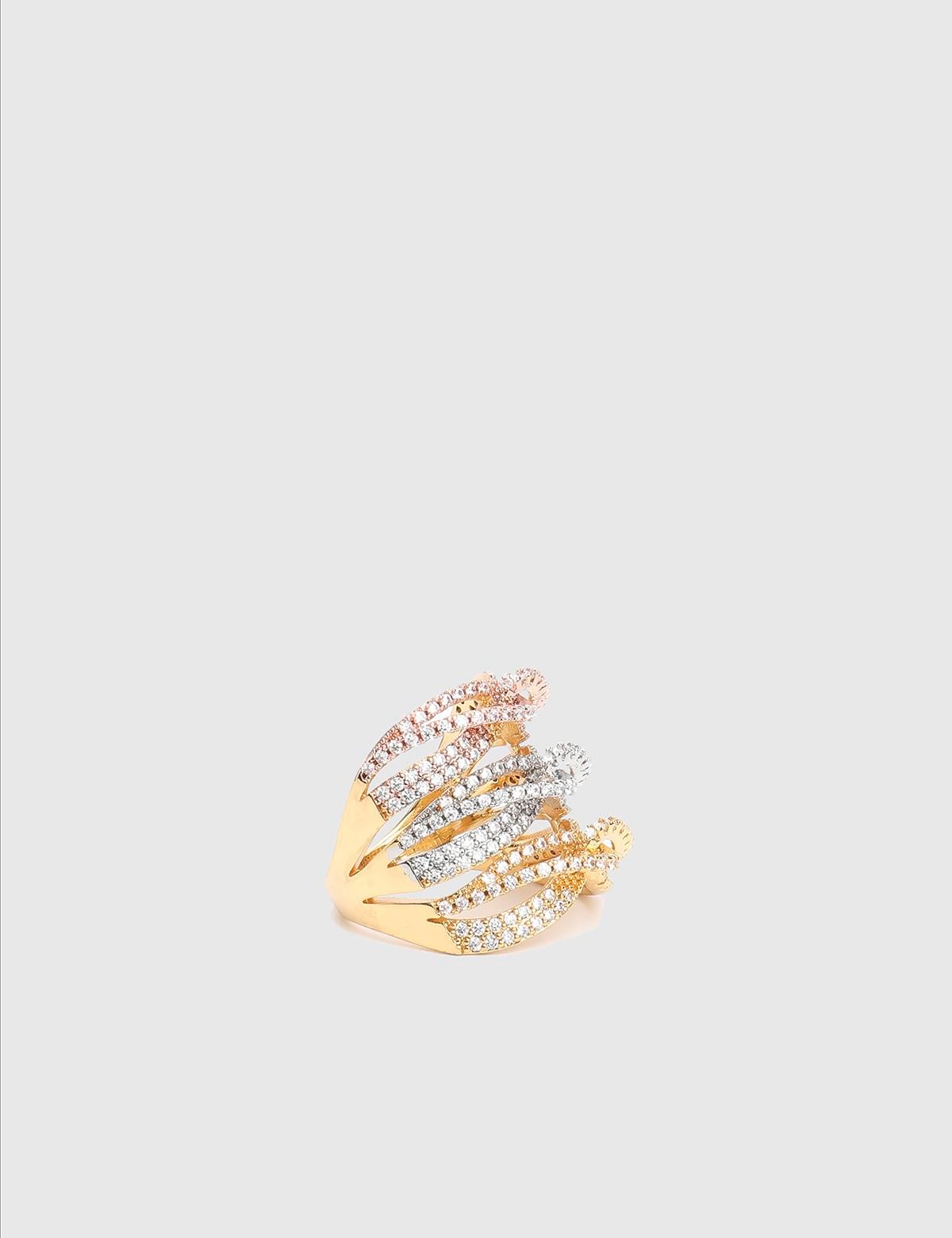 Sholy Gold Women's Ring with Multicolor Stones
