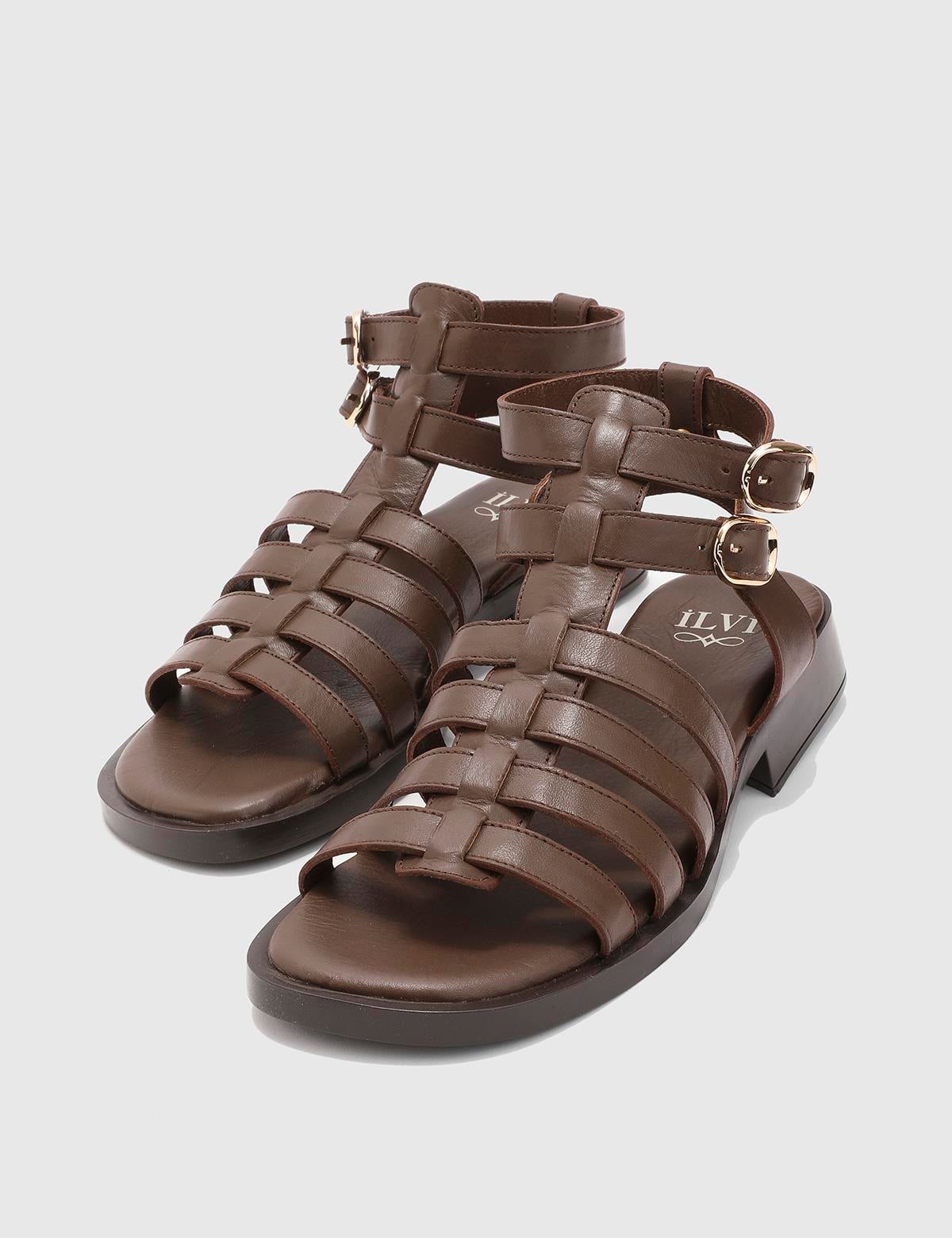 Sladana Brown Leather Women's Sandal