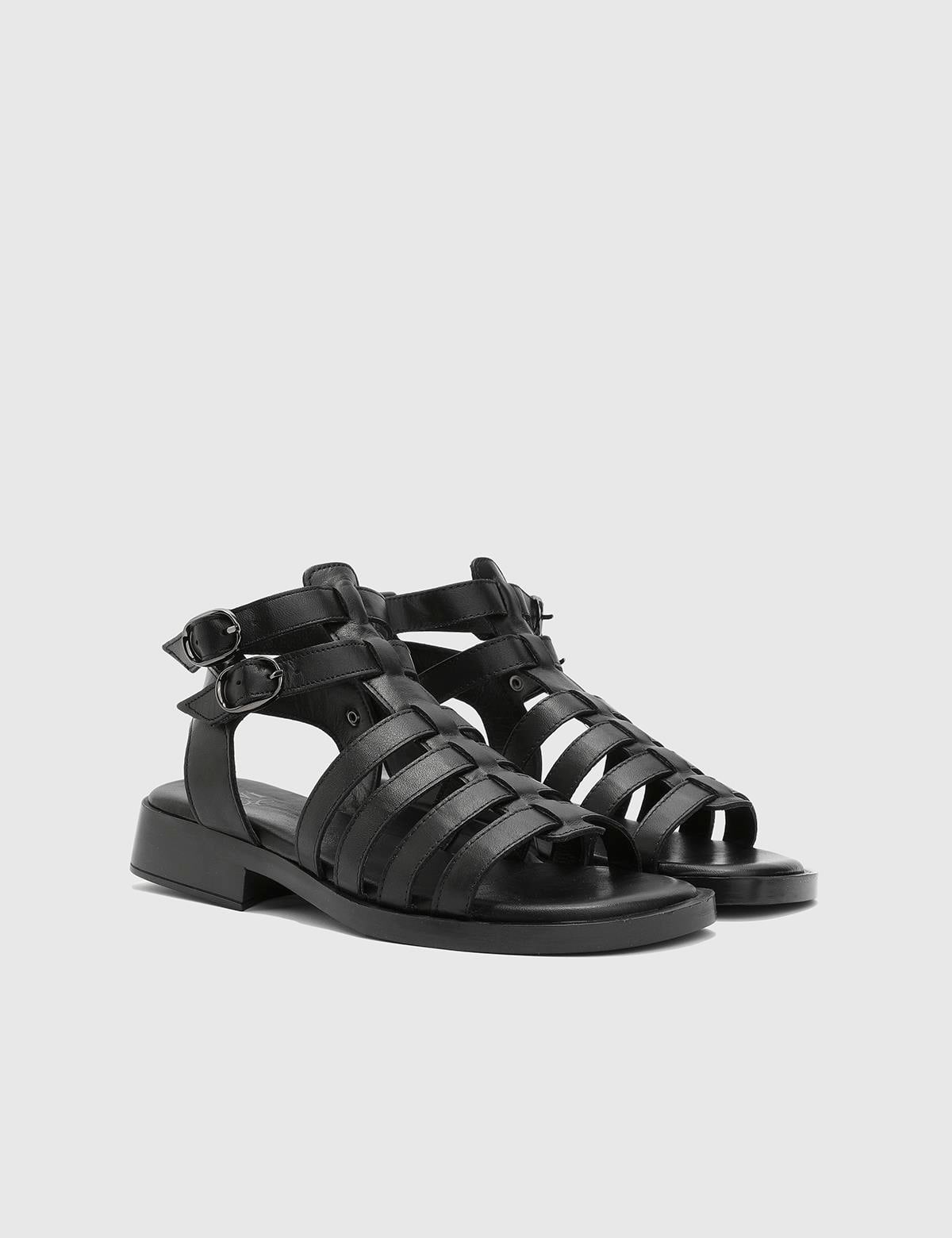Sladana Black Leather Women's Sandal