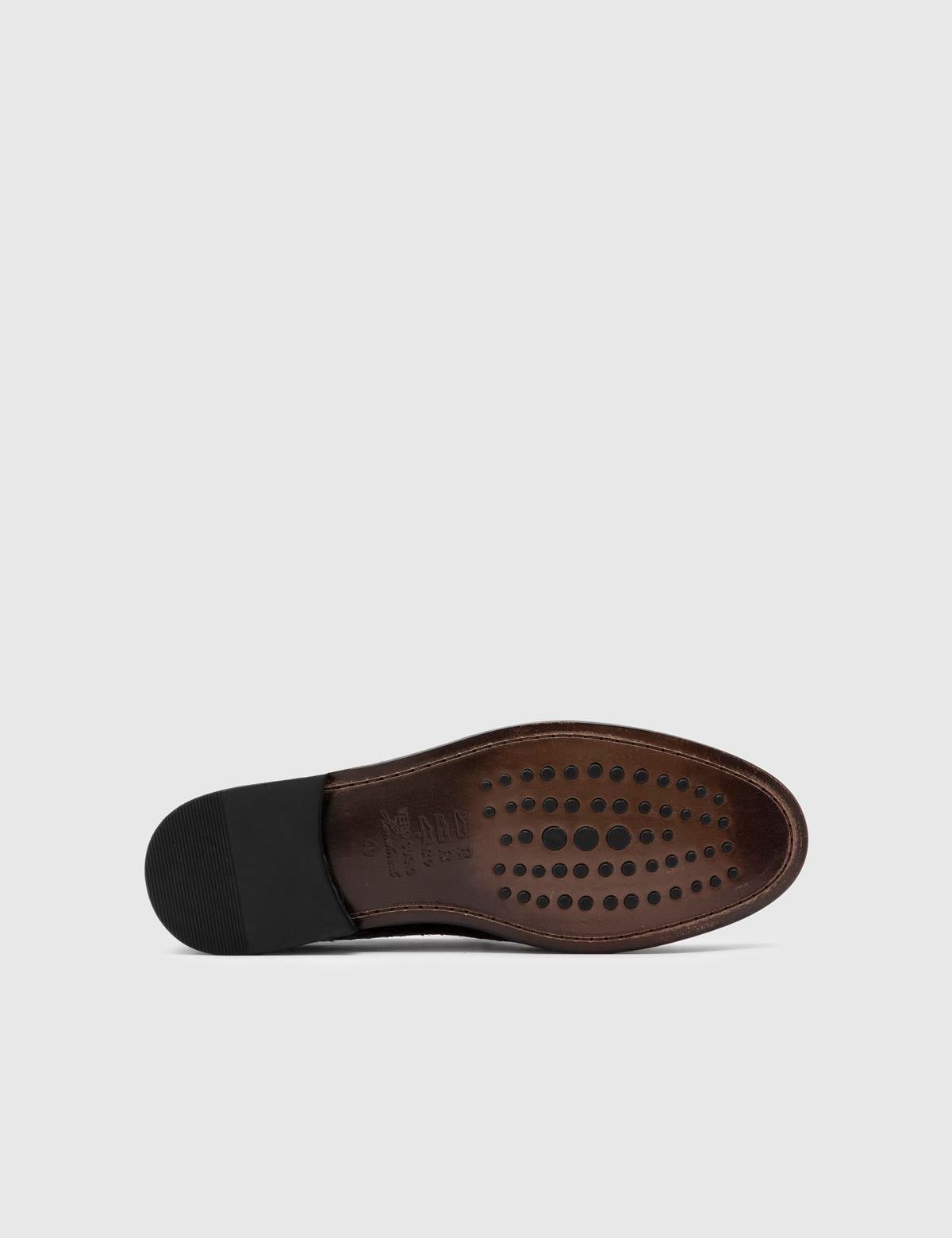 Srosh Black Snake Leather Men's Classic Shoe