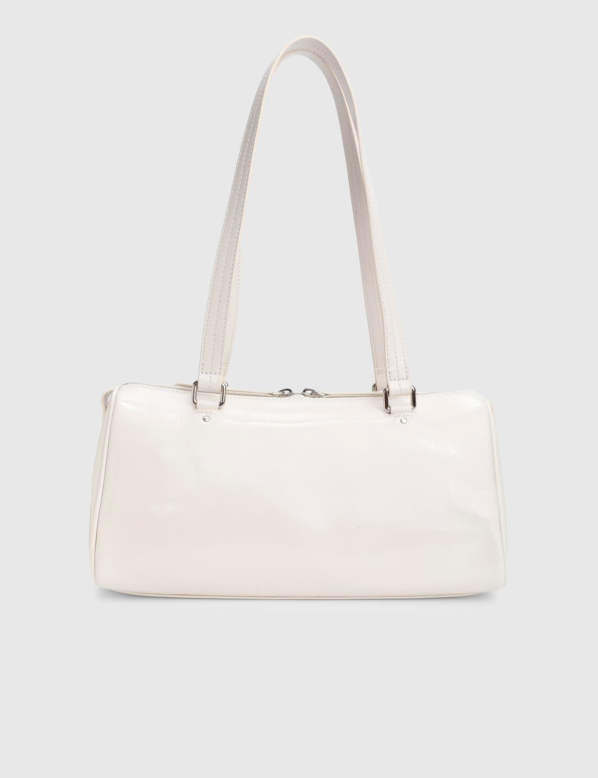 Stery Cream Patent Leather Women's Shoulder Bag