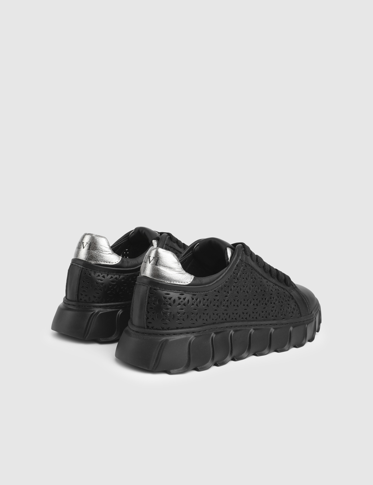 Stone Black Leather Women's Sneaker