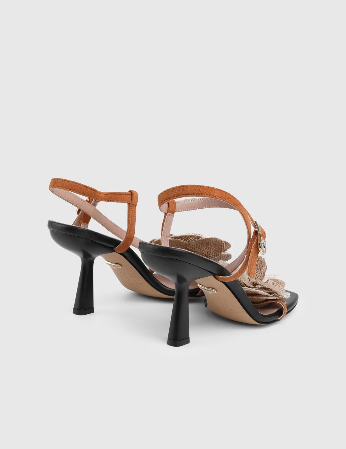Sylis Saddle Brown Suede Leather Women's Heeled Sandal