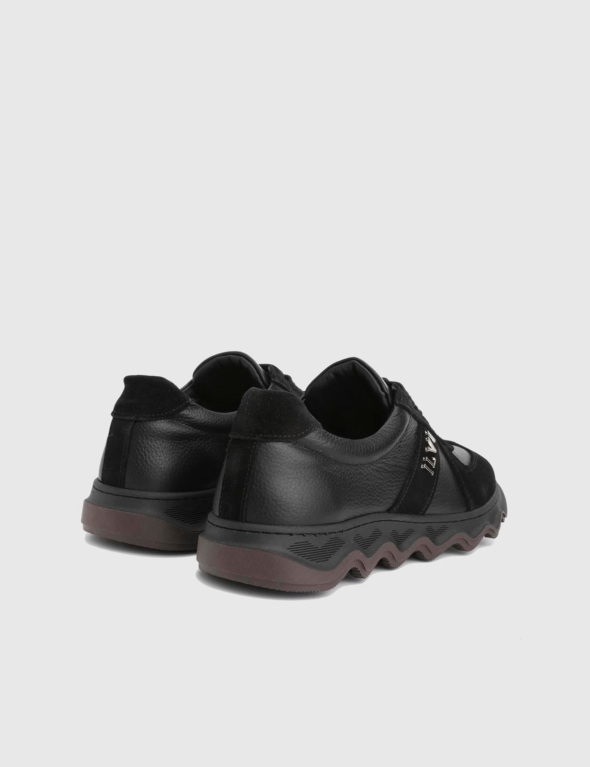 Tafsa Black Floater Leather Suede Women's Sneaker