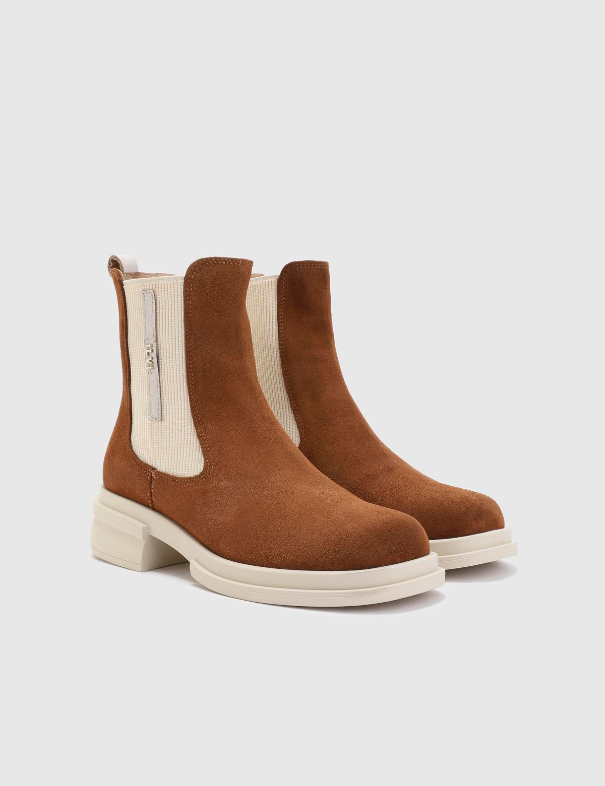 Tammy Saddle Brown Suede Leather Women's Boot