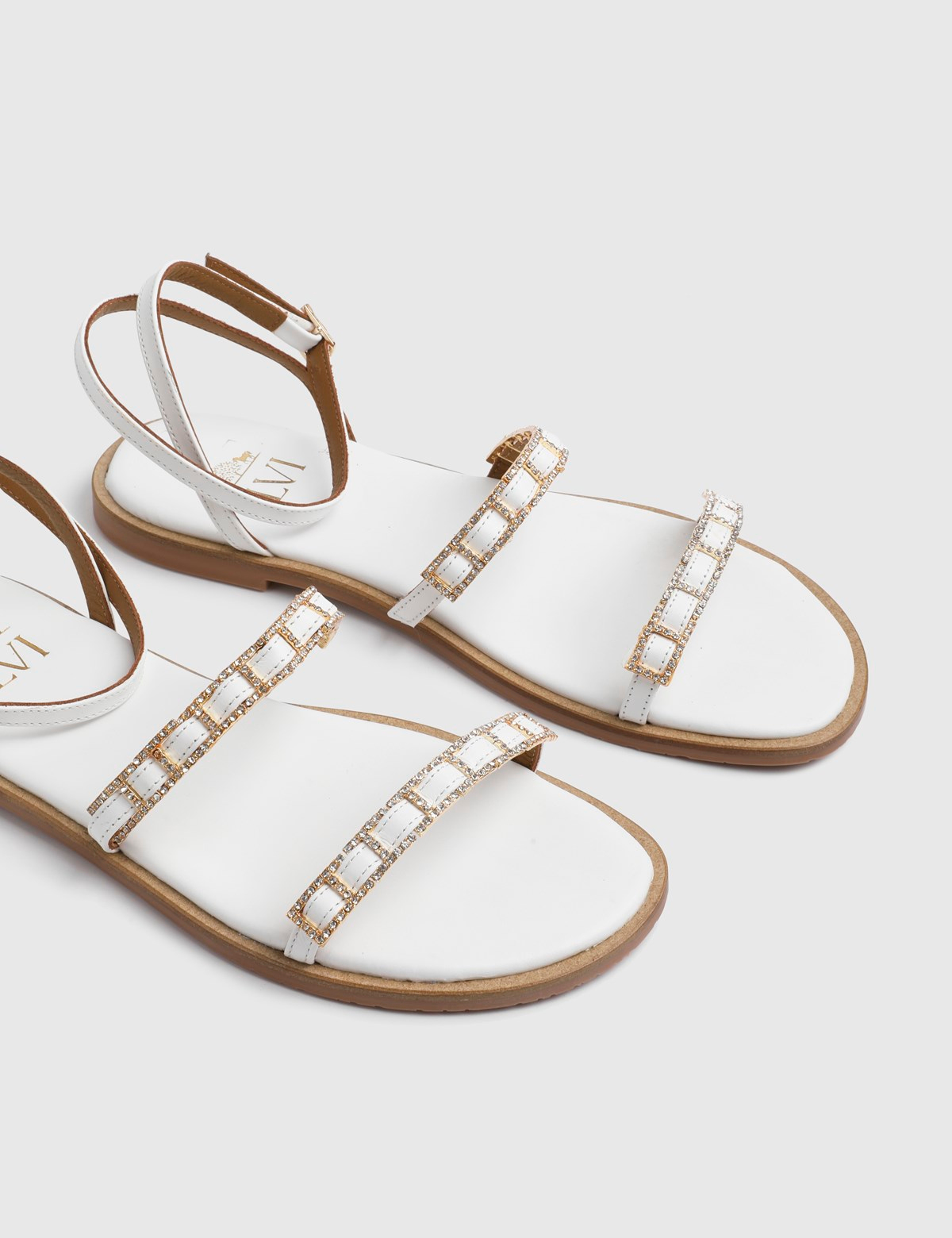 Tania White Leather Women's Sandal