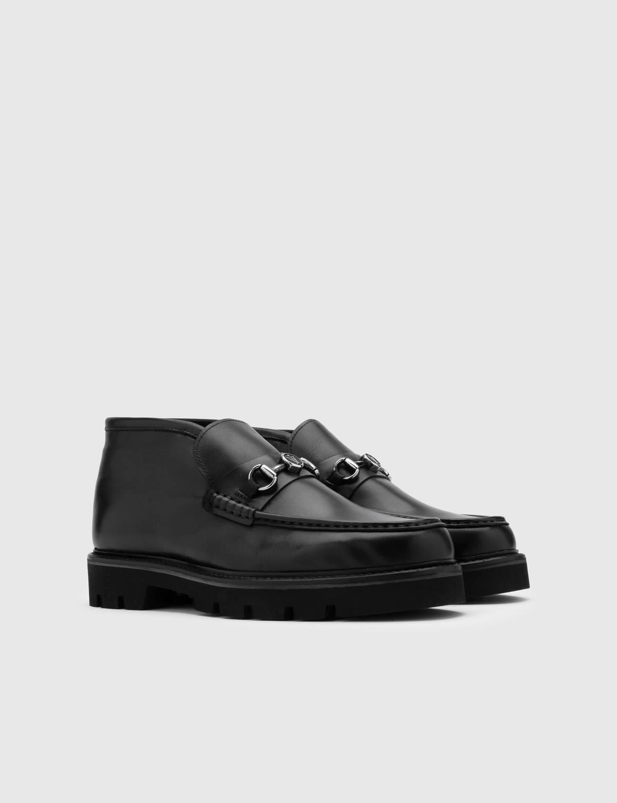 Tanio Black Leather Men's Boot
