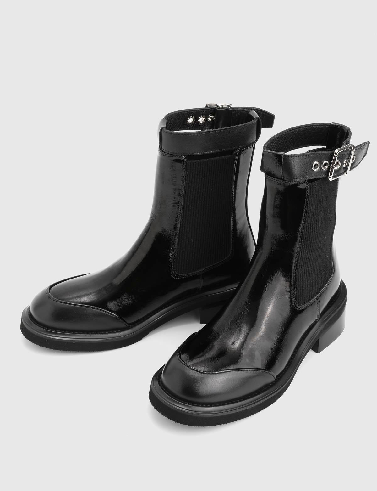 Terro Black Patent Leather Women's Boot