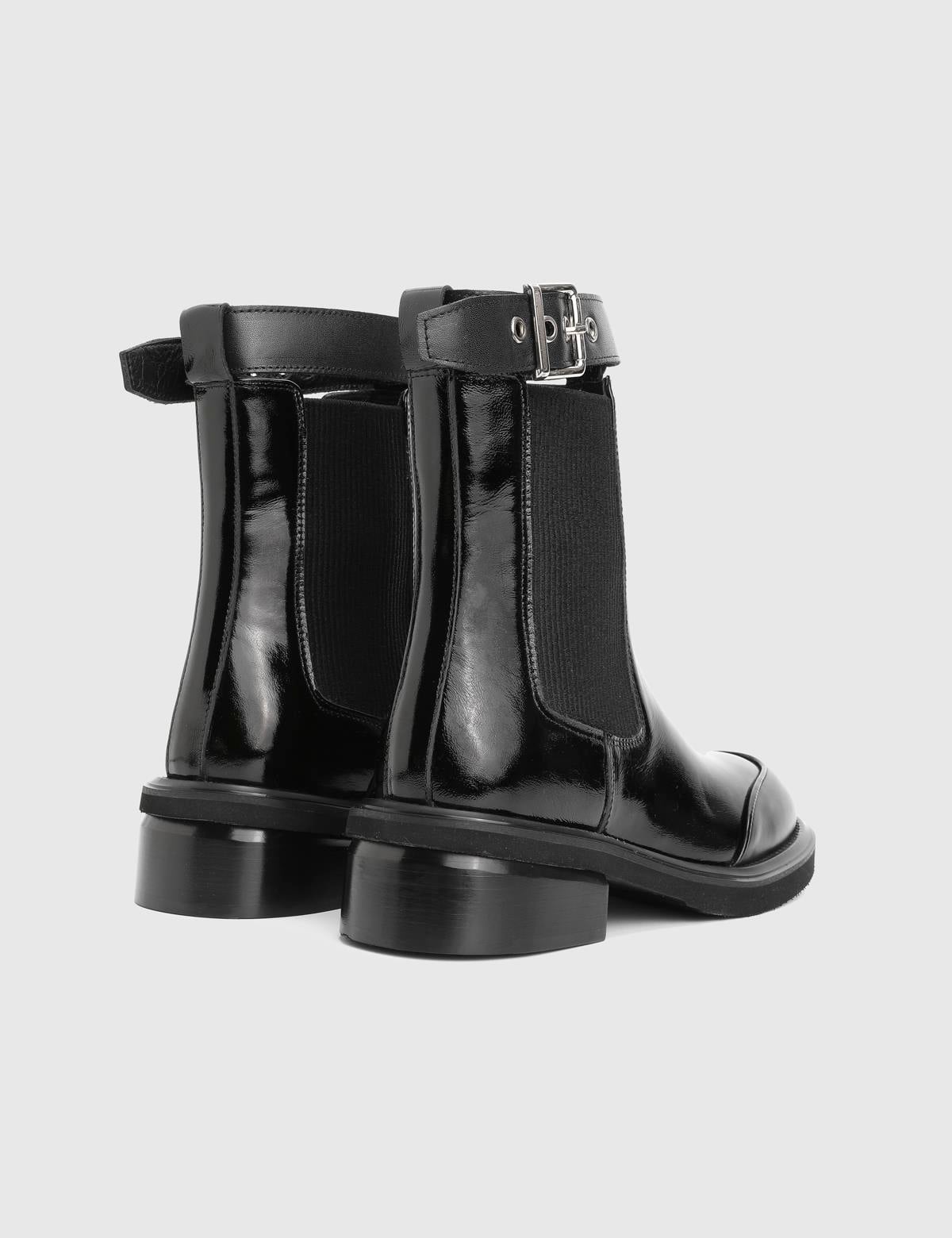Terro Black Patent Leather Women's Boot