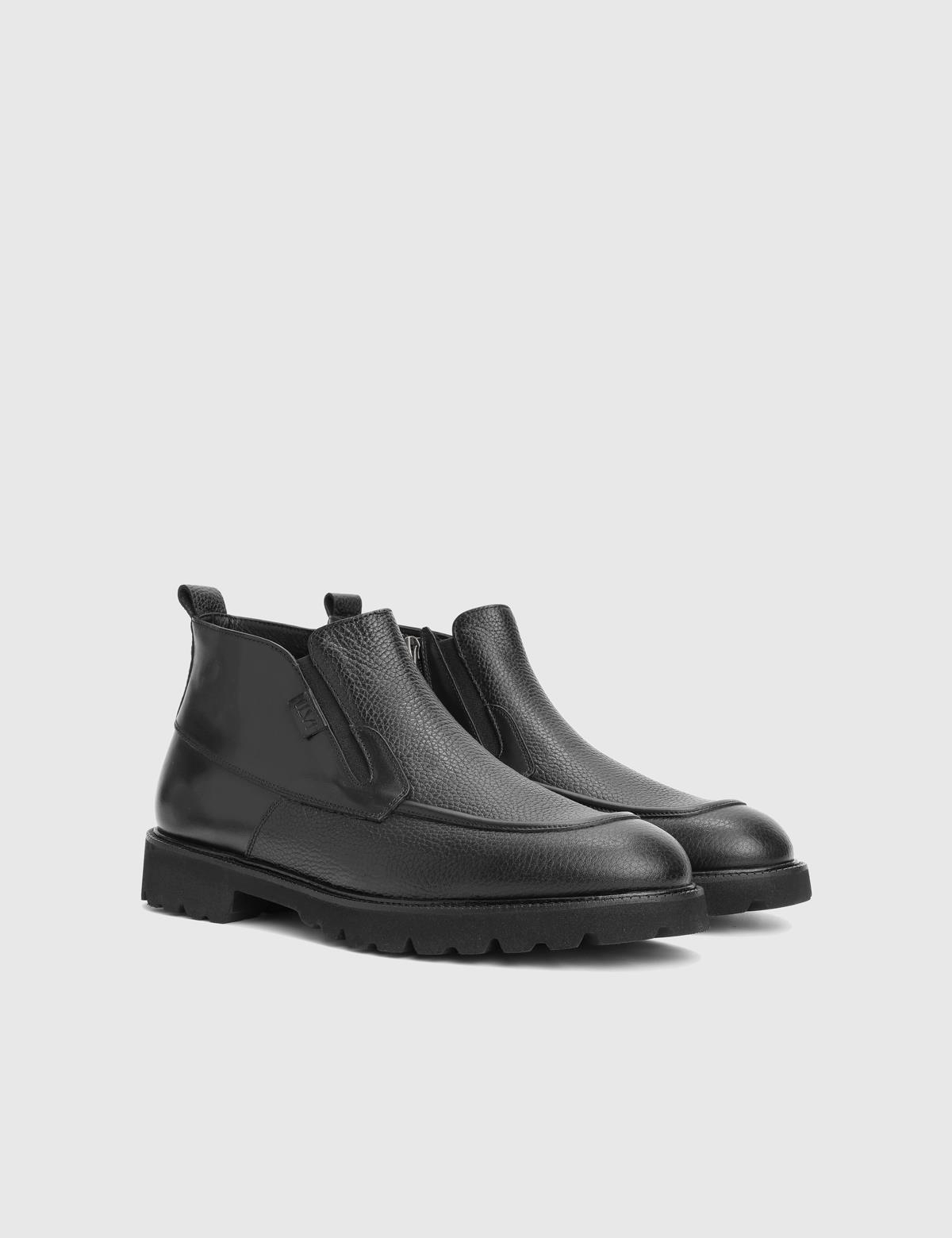 Tetrin Black Leather Men's Boot