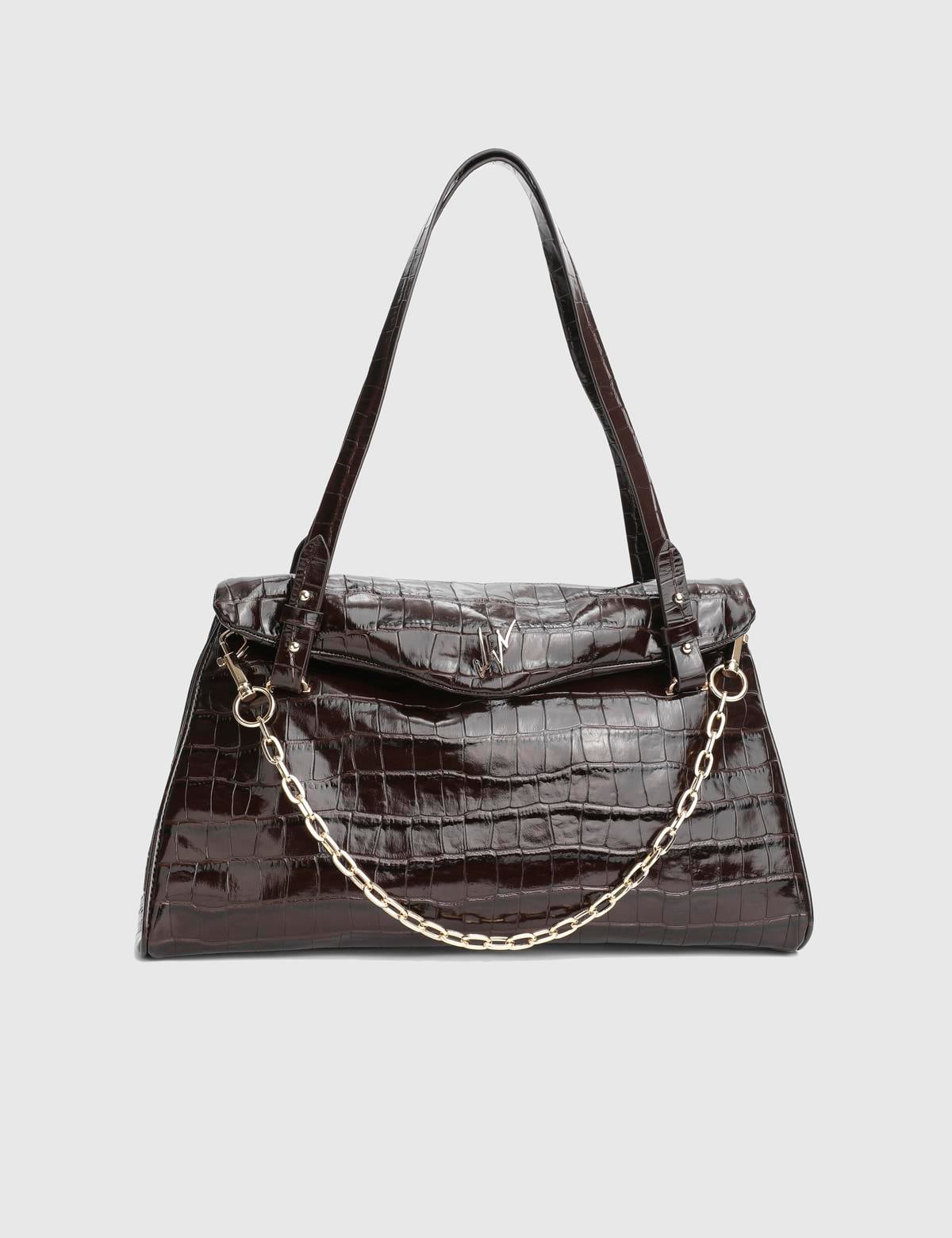 Toby Brown Leather Crocodile Women's Shoulder Bag