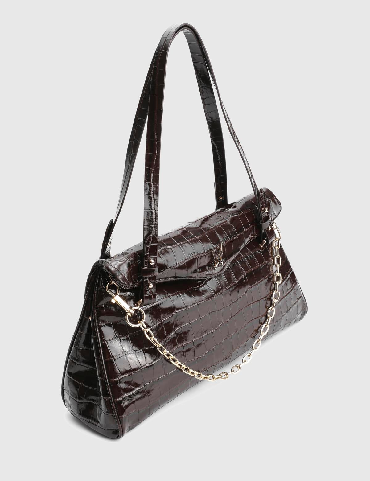 Toby Brown Leather Crocodile Women's Shoulder Bag
