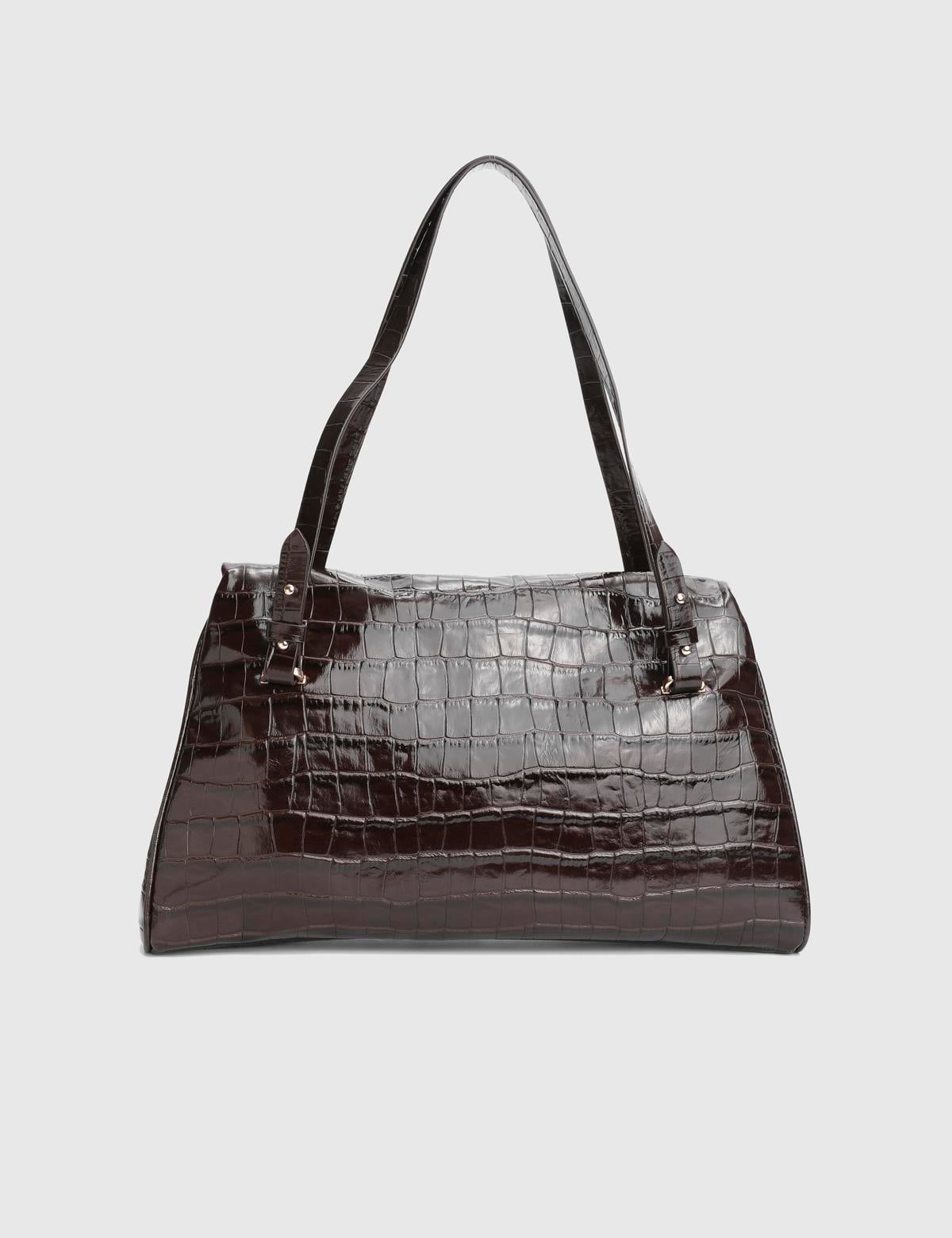Toby Brown Leather Crocodile Women's Shoulder Bag