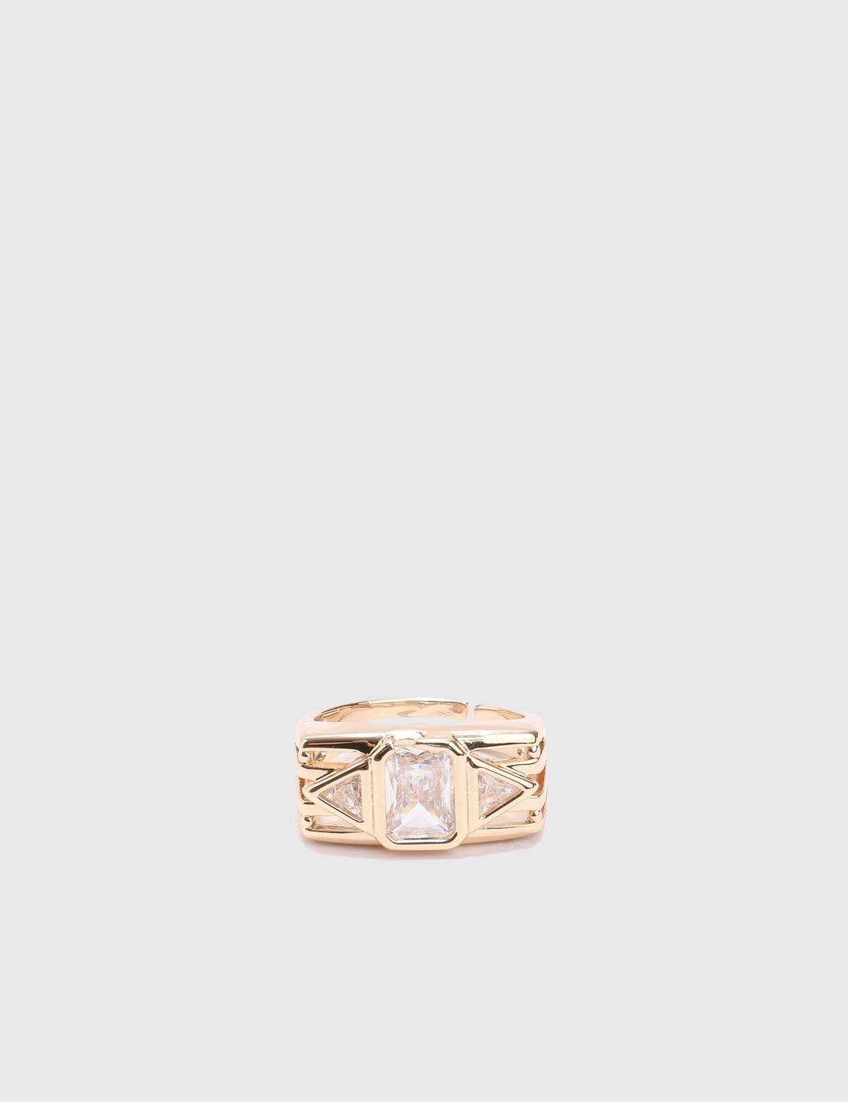 Toon Gold Women's Ring with White Stones