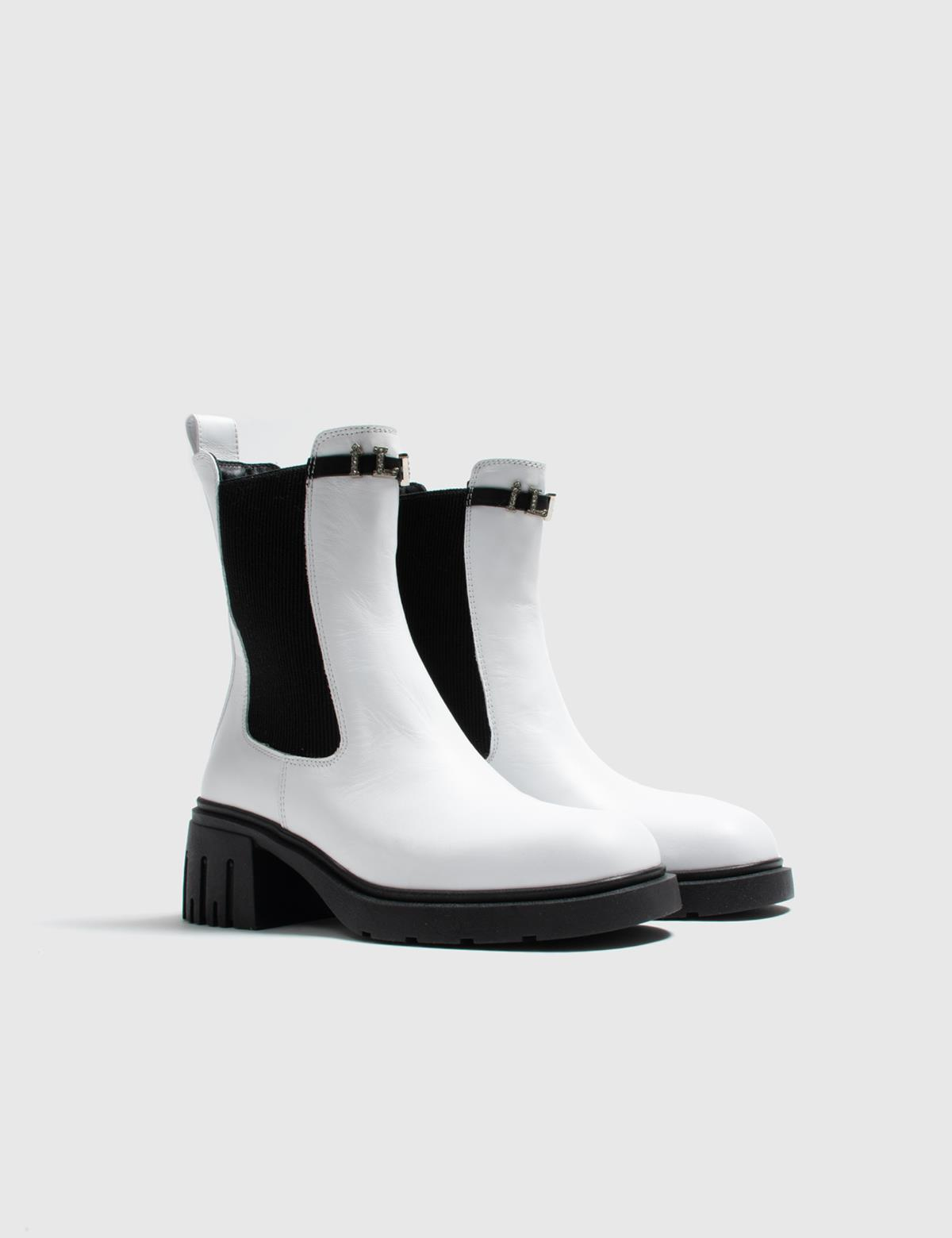 Tuva White Leather Women's Boot