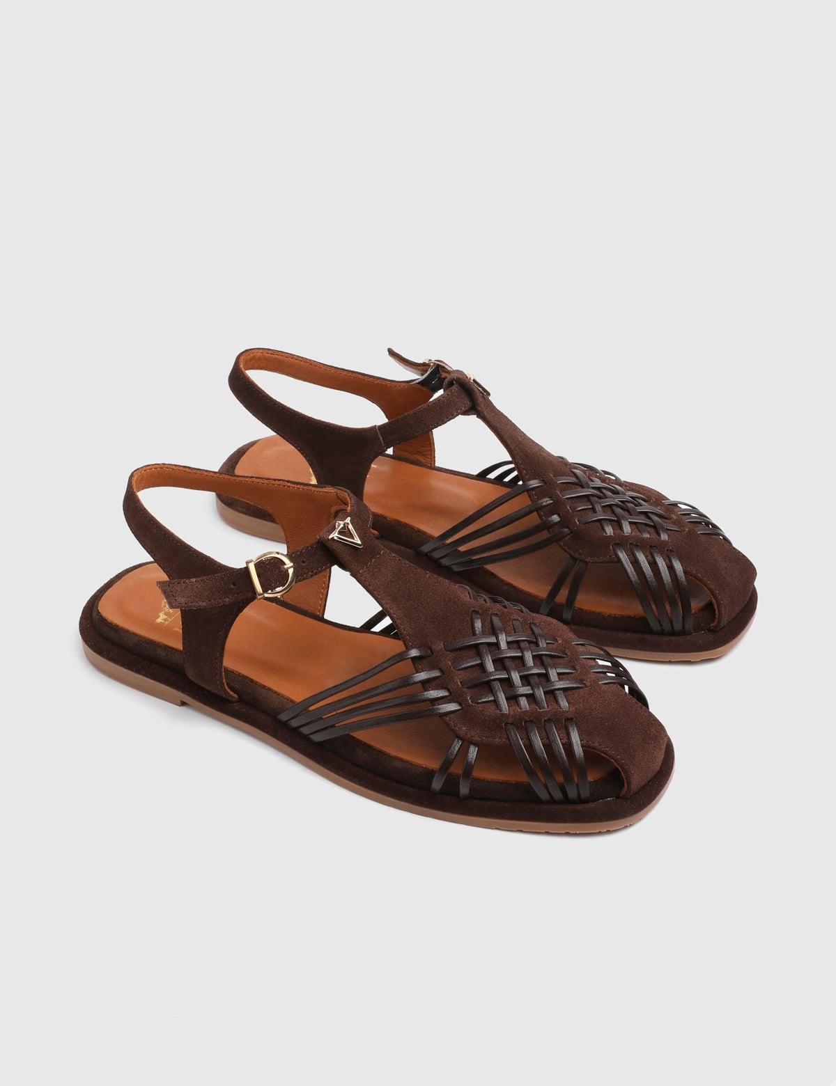 Tuvra Brown Suede Leather Women's Sandal