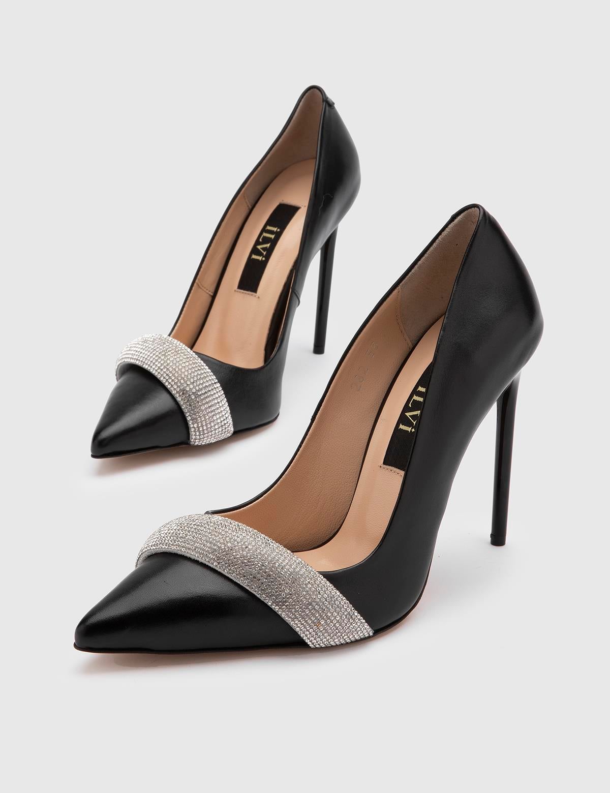 Ulla Black Leather Women's Stiletto