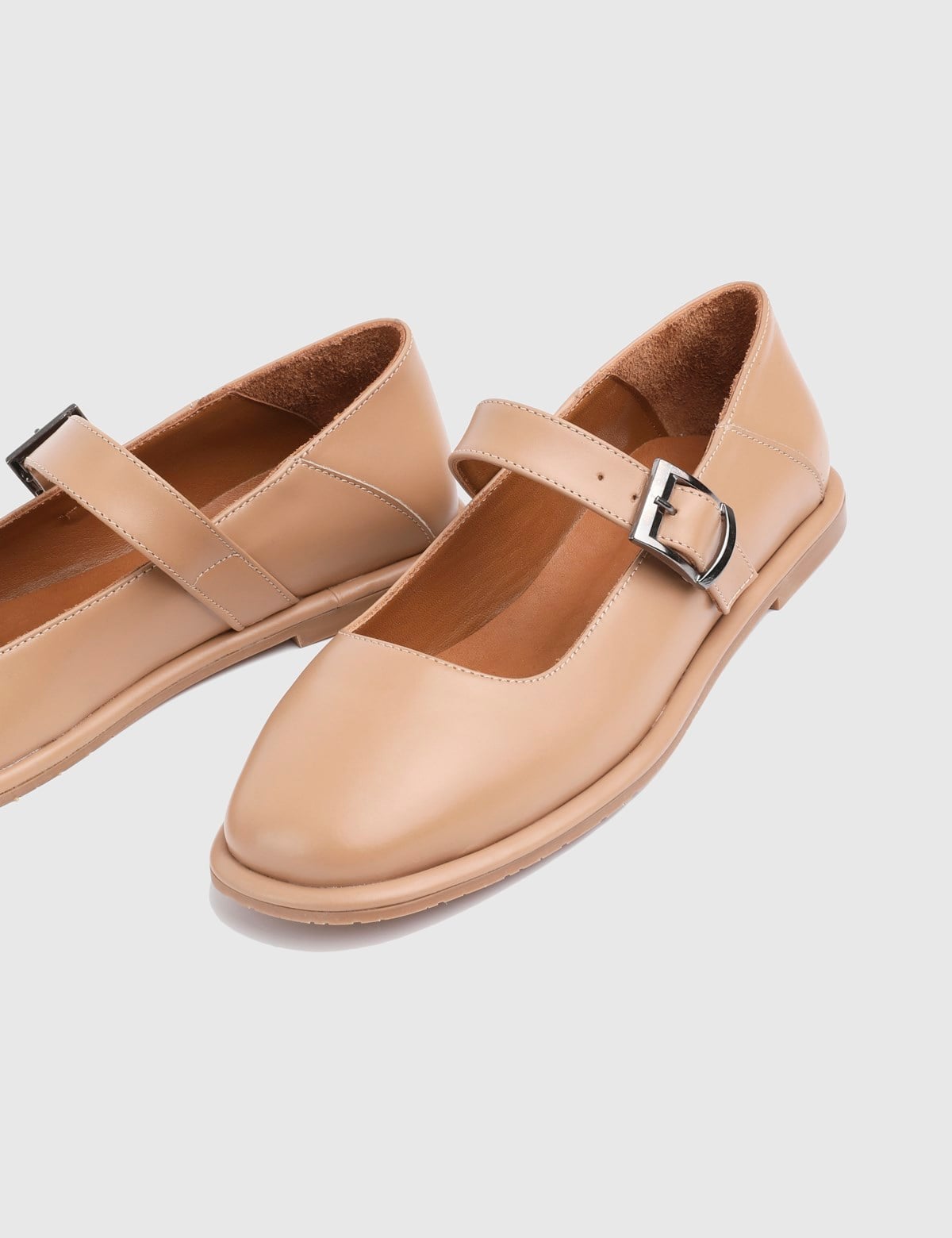 Umira Camel Leather Women's Ballerina