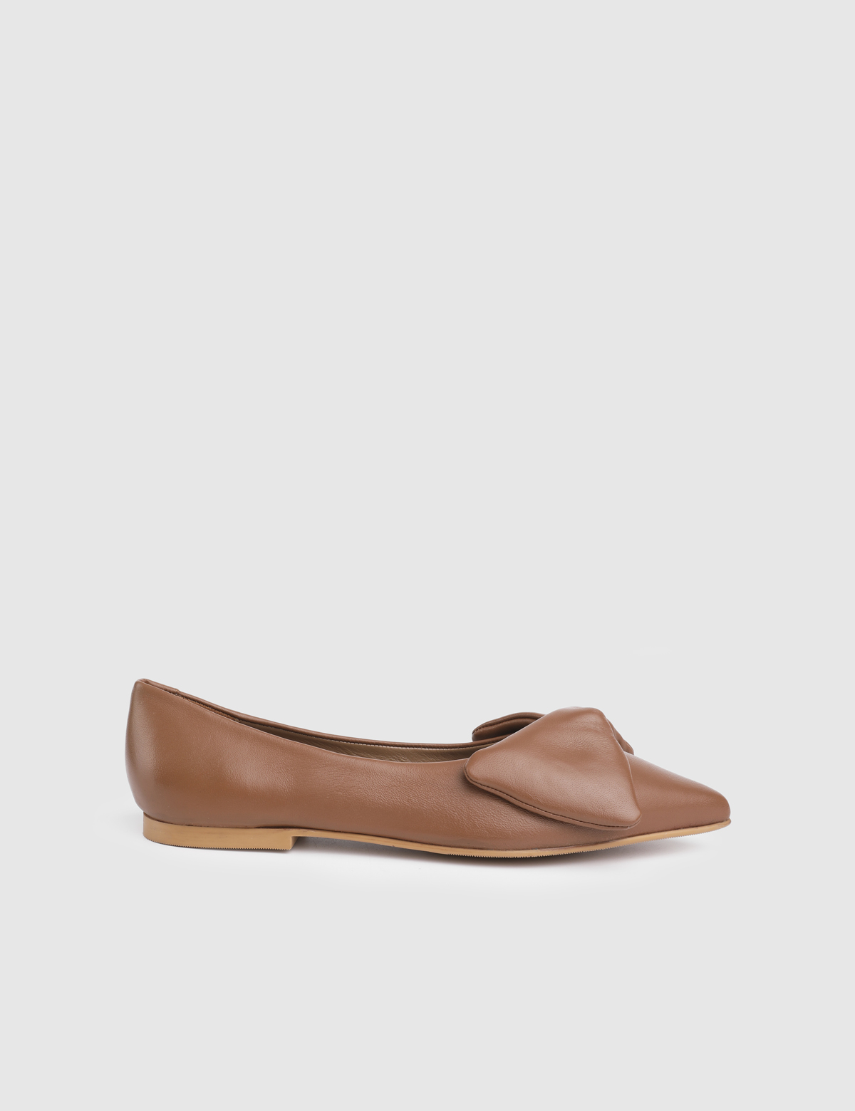 Urbino Saddle Brown Leather Women's Ballerina